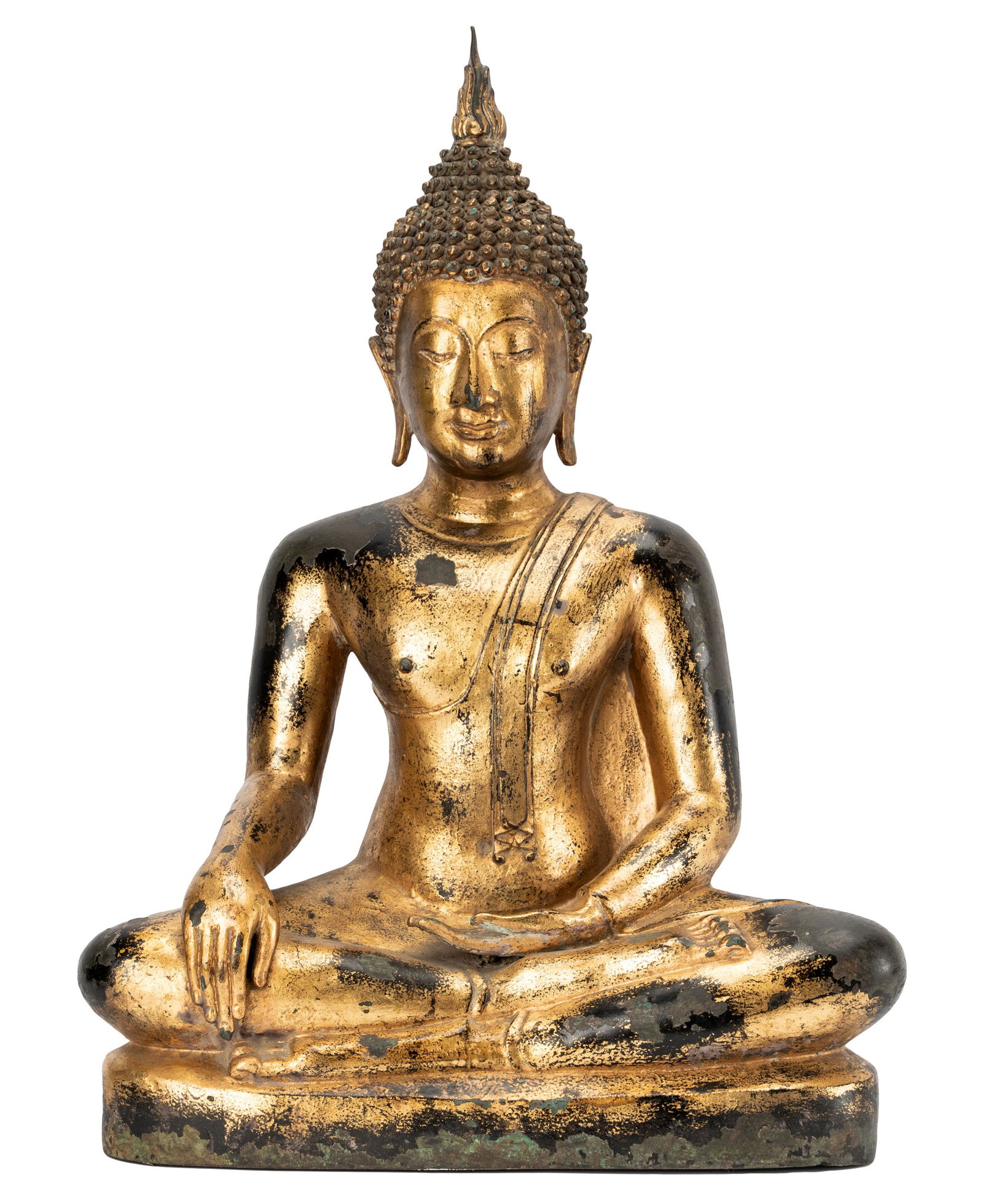 Thai Black Lacquered and Gilt Bronze Large Seated Buddha (1 of 13)