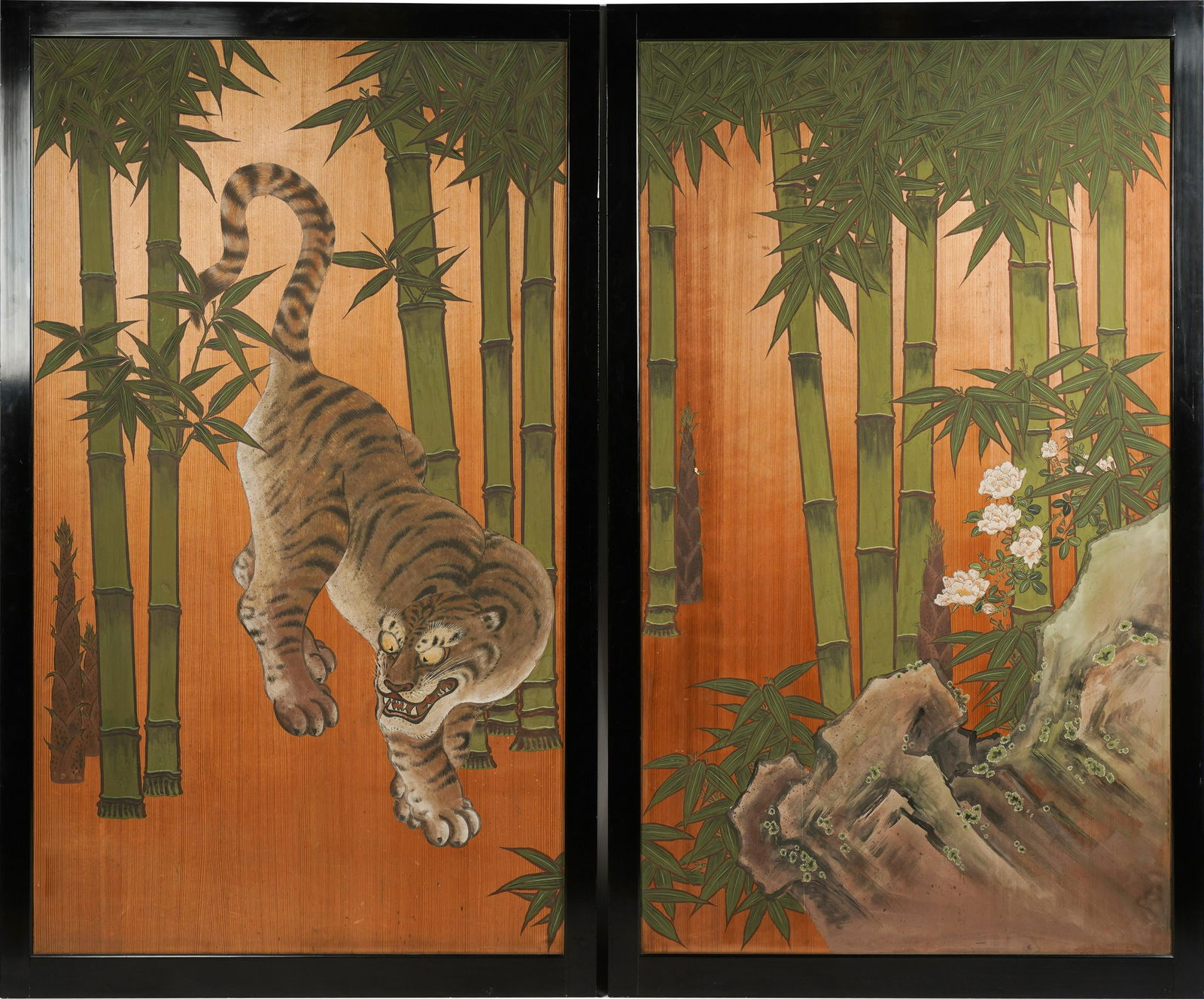 Pair of Japanese Large Painted Fusuma Panels (1 of 12)