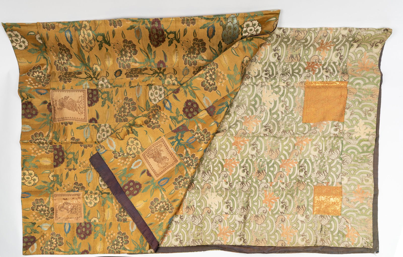 Two Japanese Silk Brocade Priest Robes / Kesi (1 of 10)