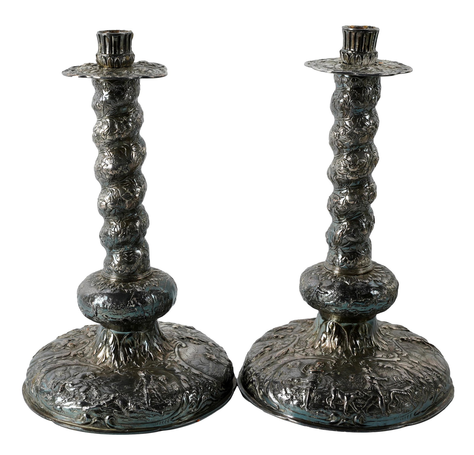 Pair of Elkington Victorian Silver-Plate Candlesticks (1 of 12)