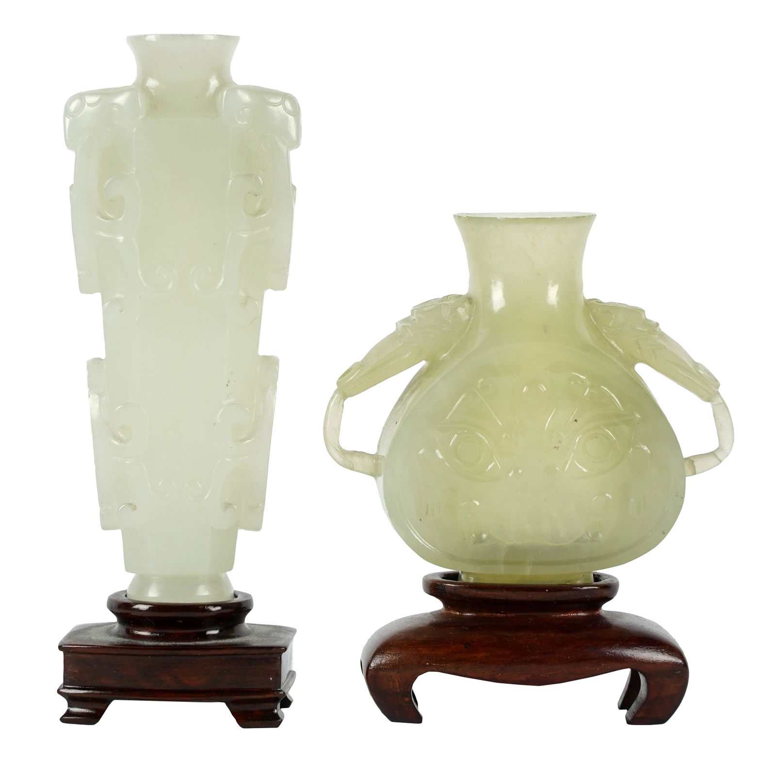 Two Chinese Carved Jade Snuff Bottles (1 of 6)