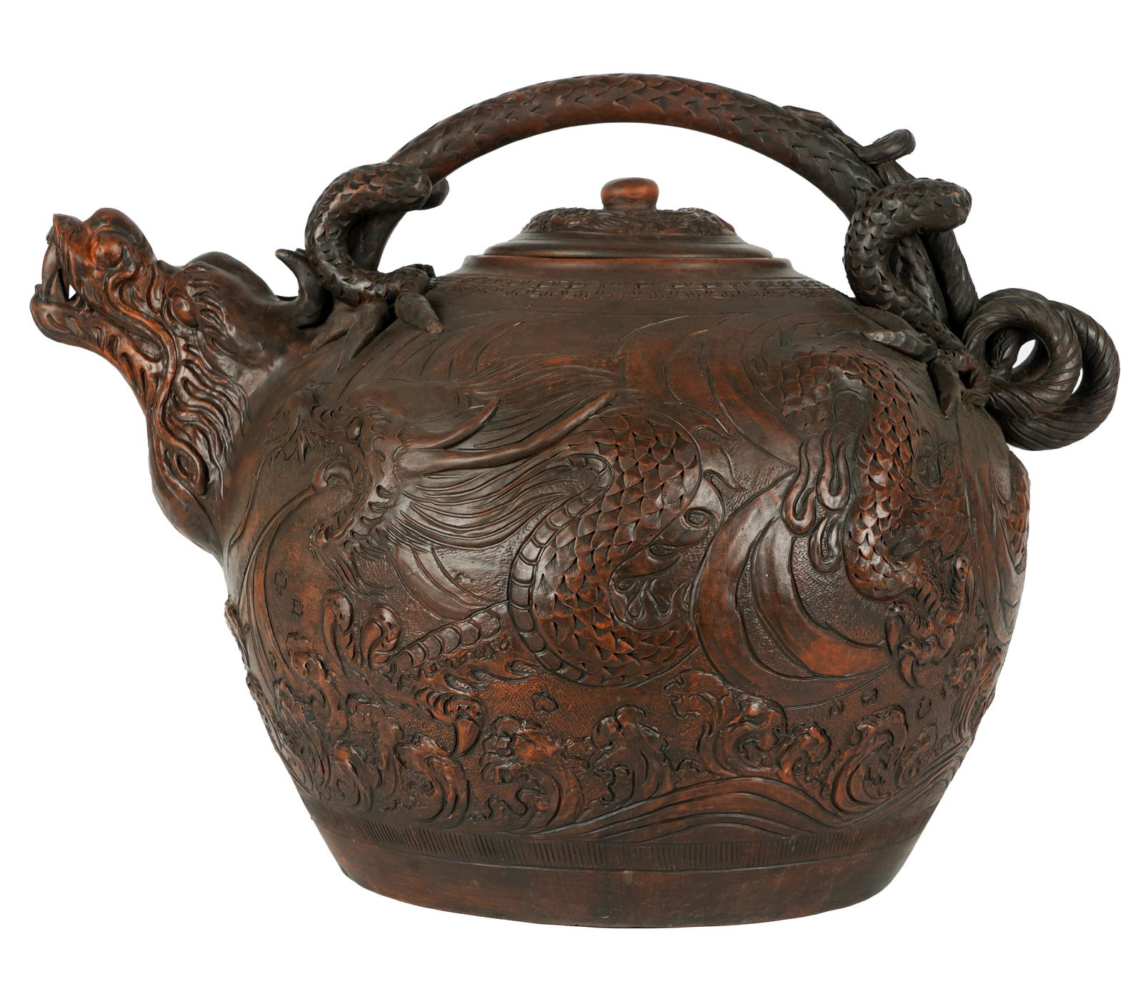 Large Chinese Clay Dragon Teapot (1 of 11)