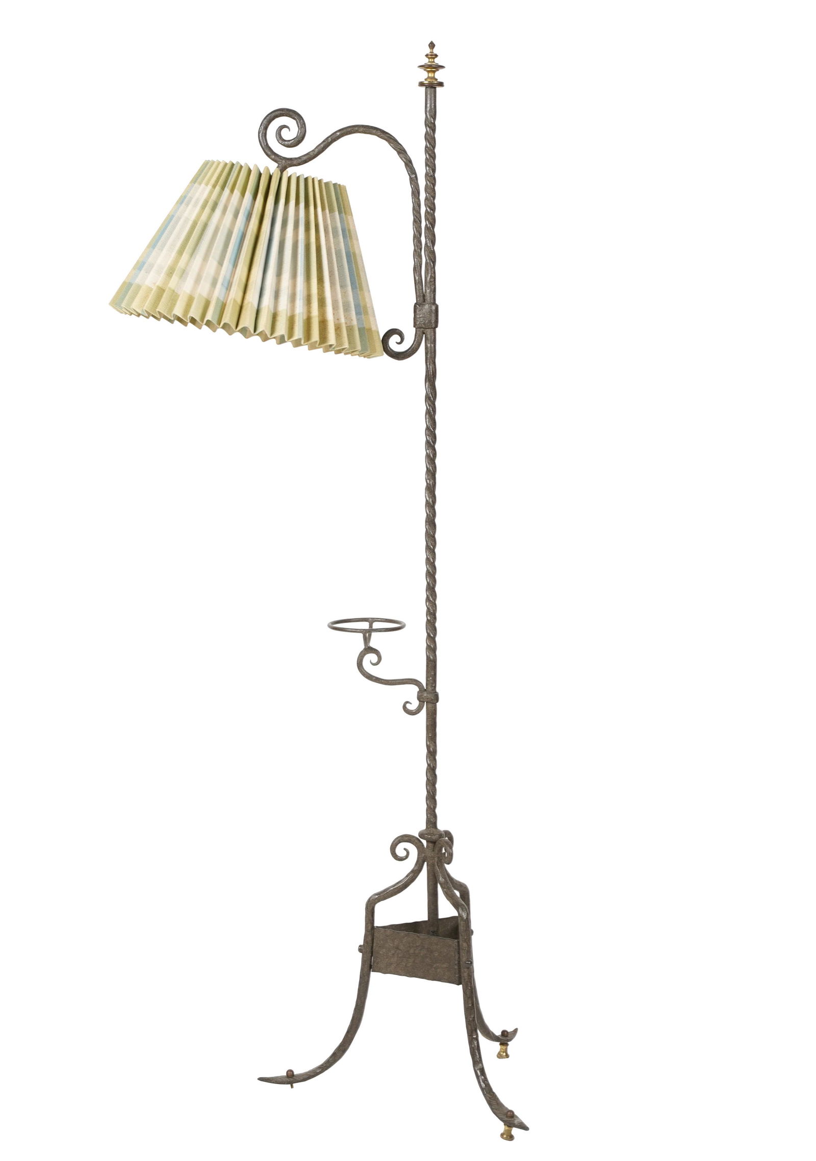 Spanish Revival Iron & Brass Floor Lamp (1 of 8)