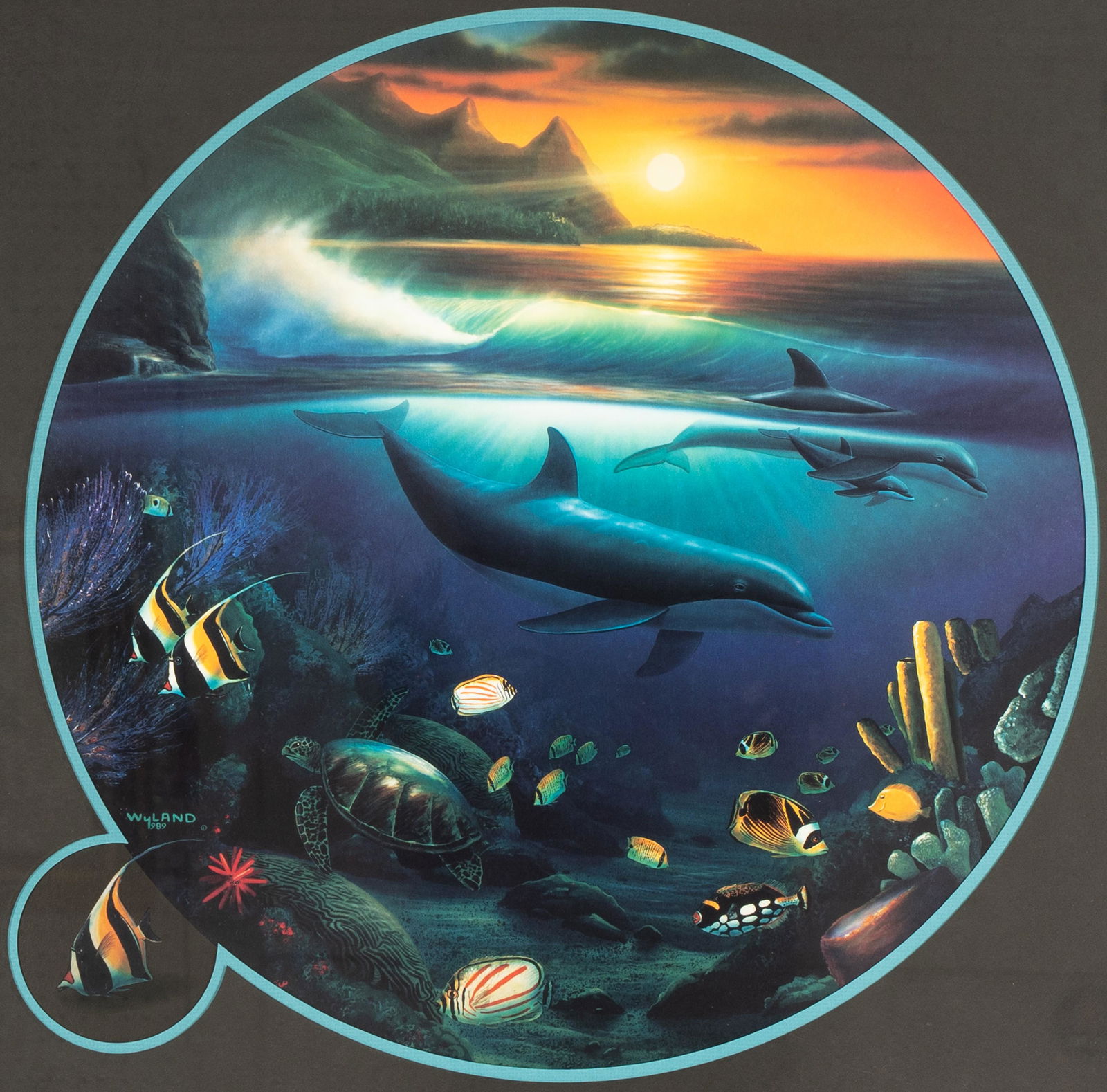 Robert Wyland (American B.1956): Whales in Sunset (1 of 10)