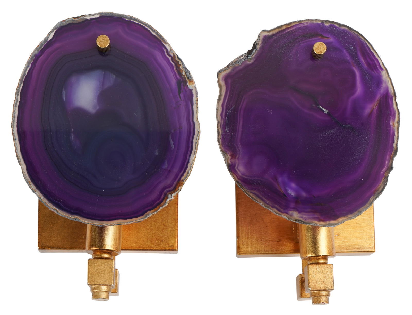 Pair of Stone and Gilt Metal Wall Sconces (1 of 10)