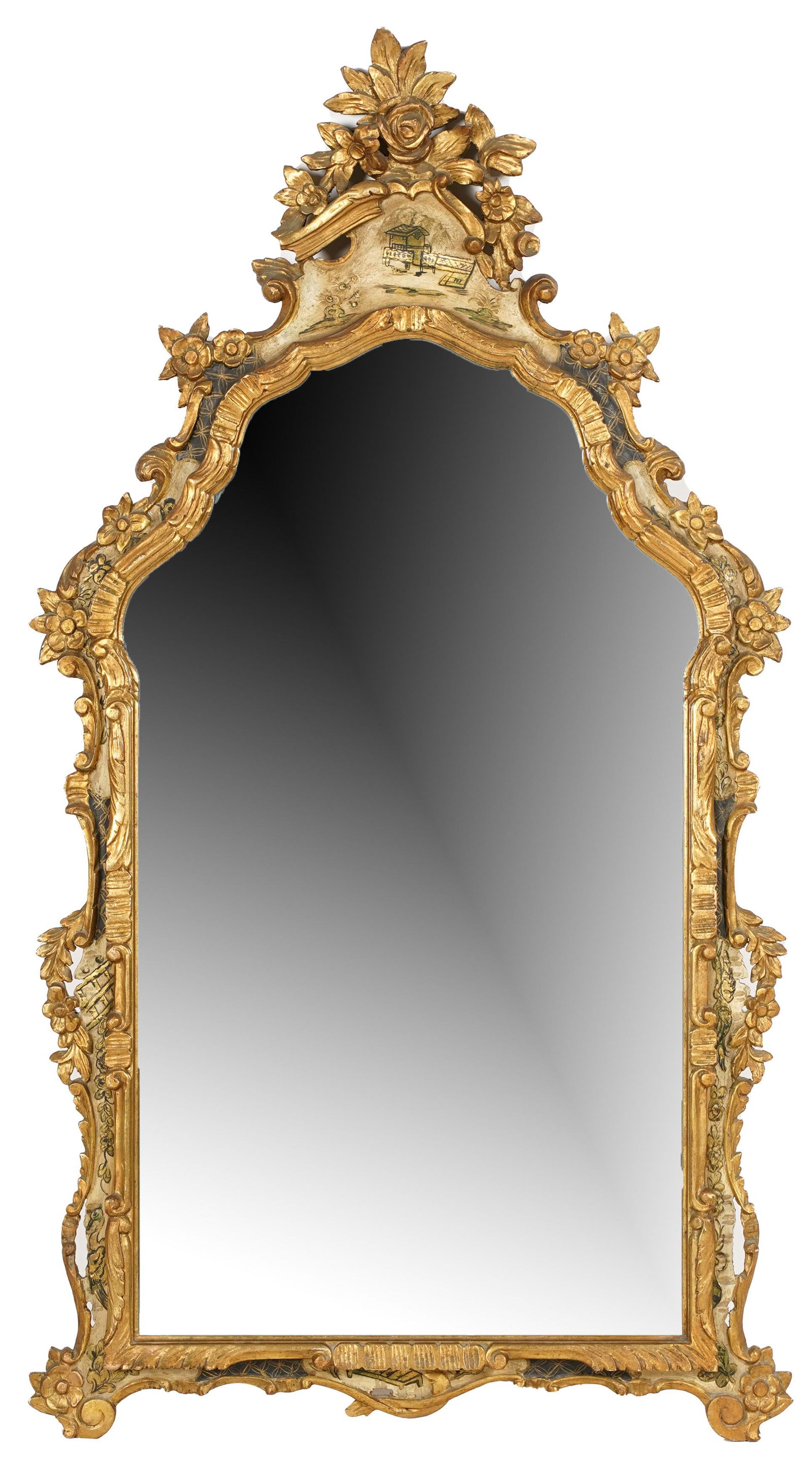 Rococo-Style Carved and Gilt Wall Mirror (1 of 9)
