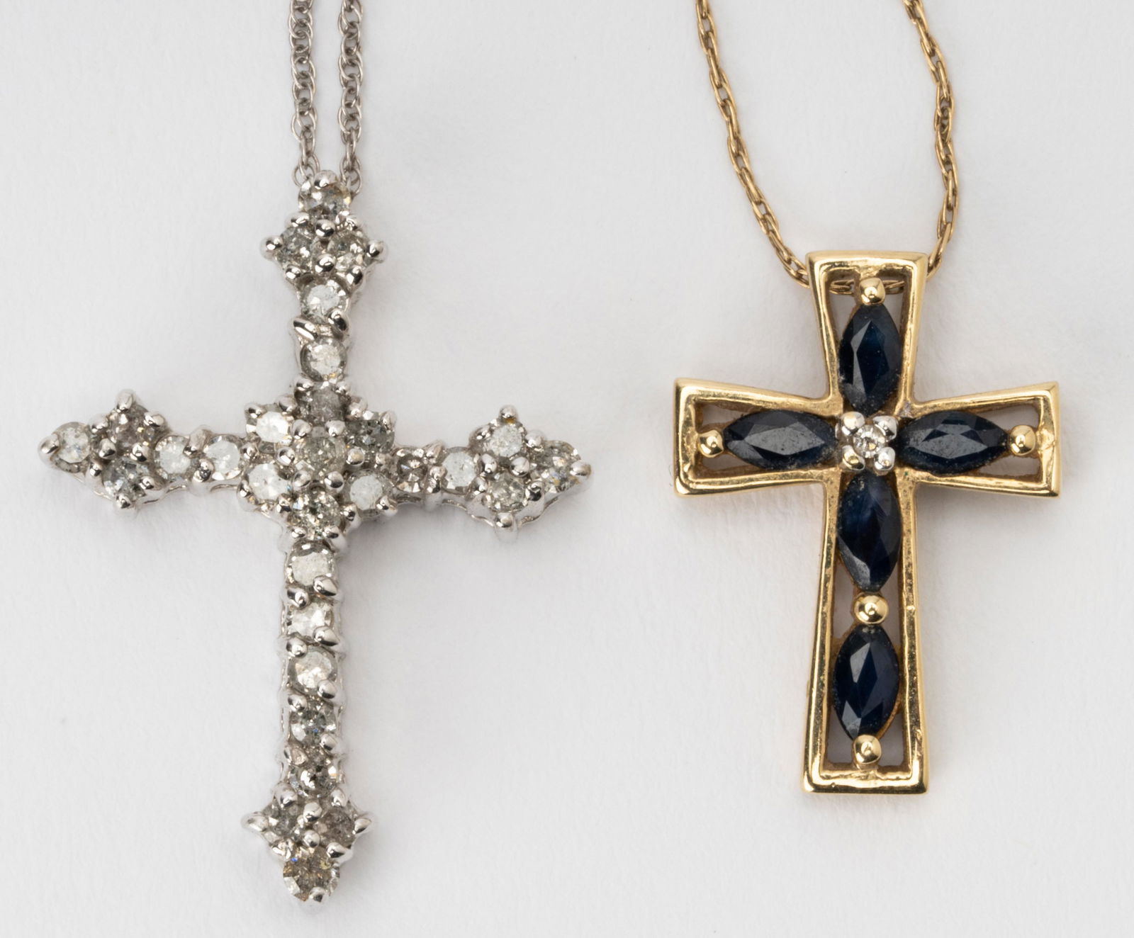 Two 10 Karat Gold Cross Necklaces (1 of 4)