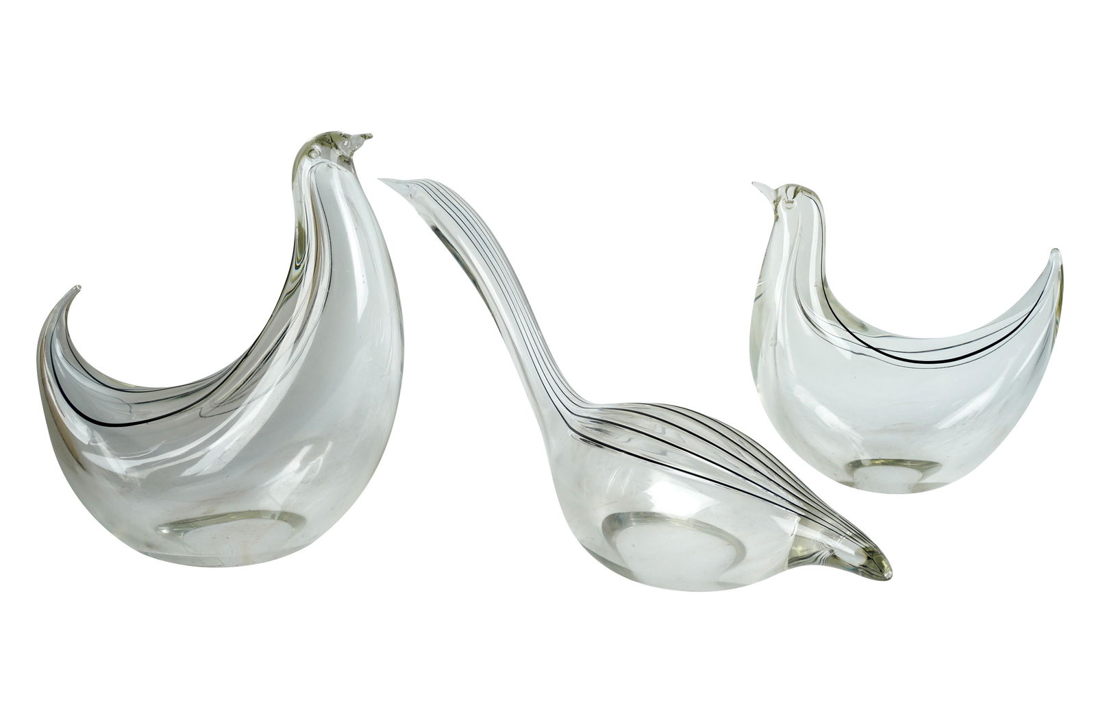 Three Seguso Arte Vetro Murano Glass Bird Figures (1 of 12)