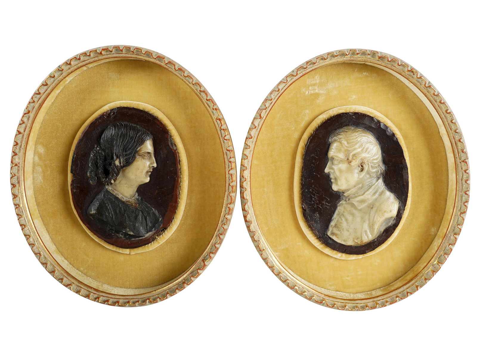 Pair of Continental Wax Portrait Plaques (1 of 10)