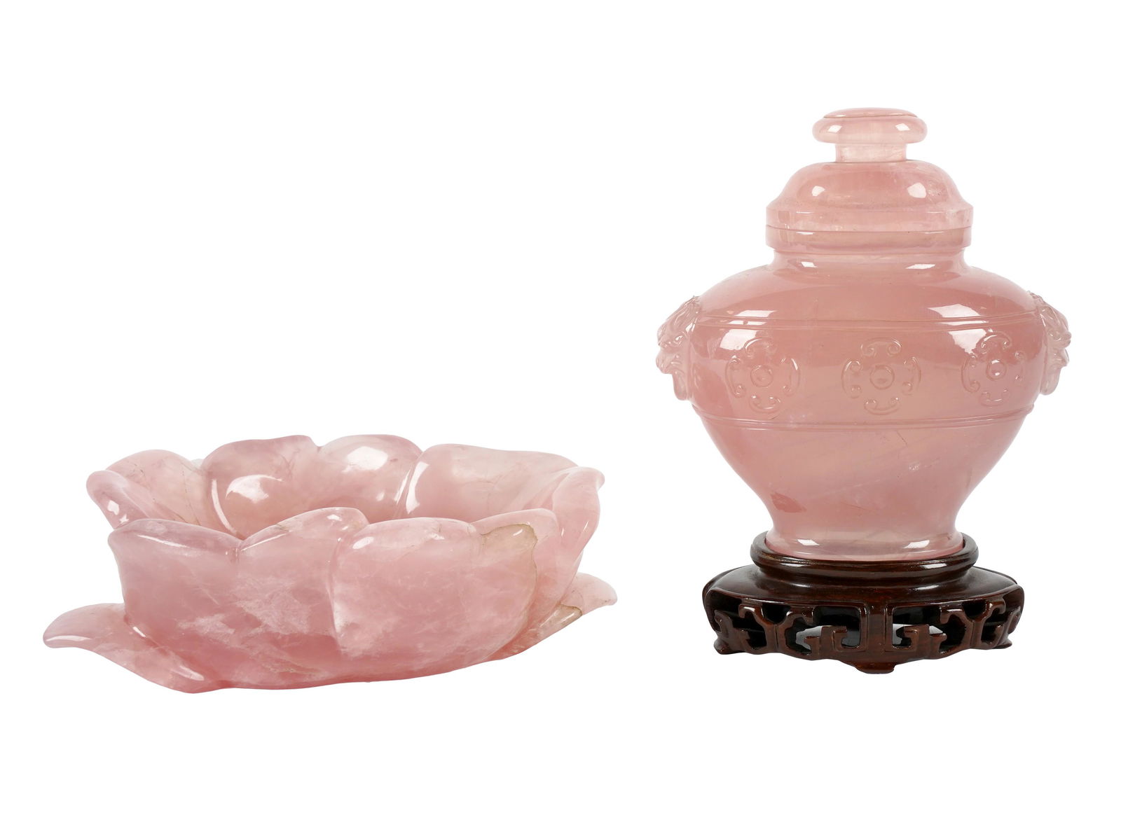 Two Pieces of Chinese Carved Rose Quartz (1 of 7)