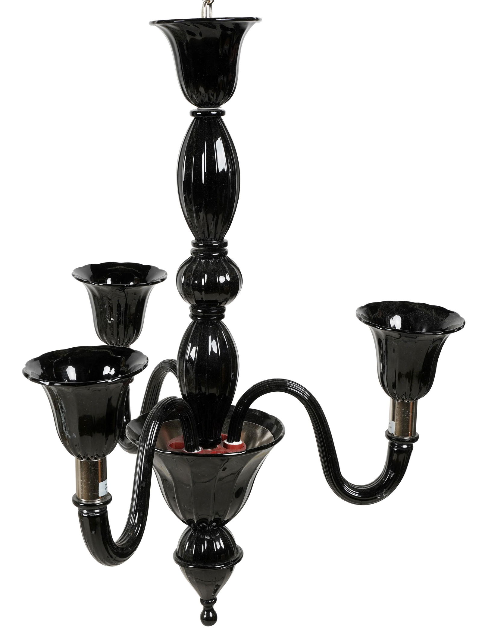 Venetian Colored Glass Three-Light Chandelier (1 of 8)