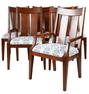 Set of Six Contemporary Stained Wood Dining Chairs