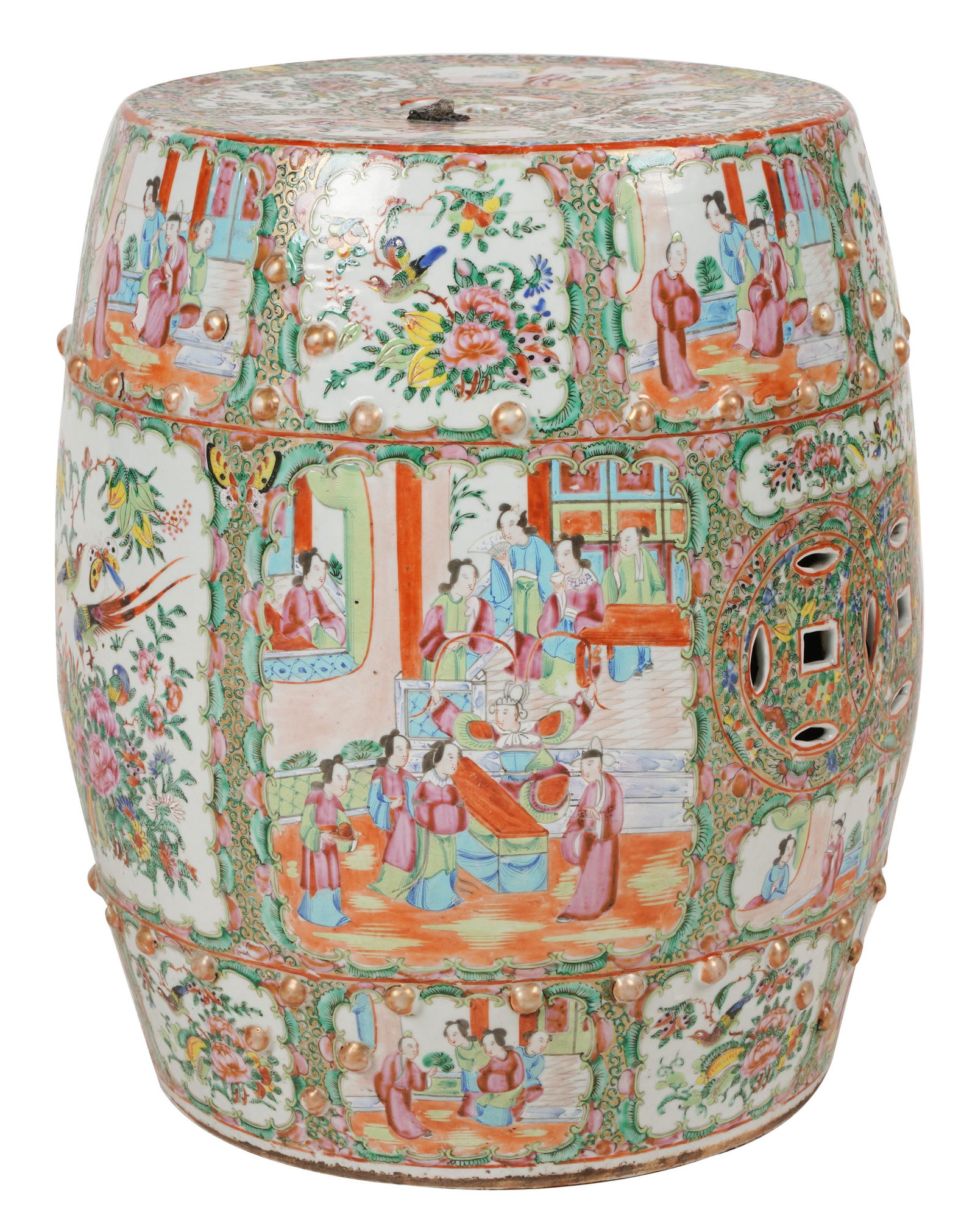 Chinese Famille Rose Porcelain Garden Seat (1 of 9)