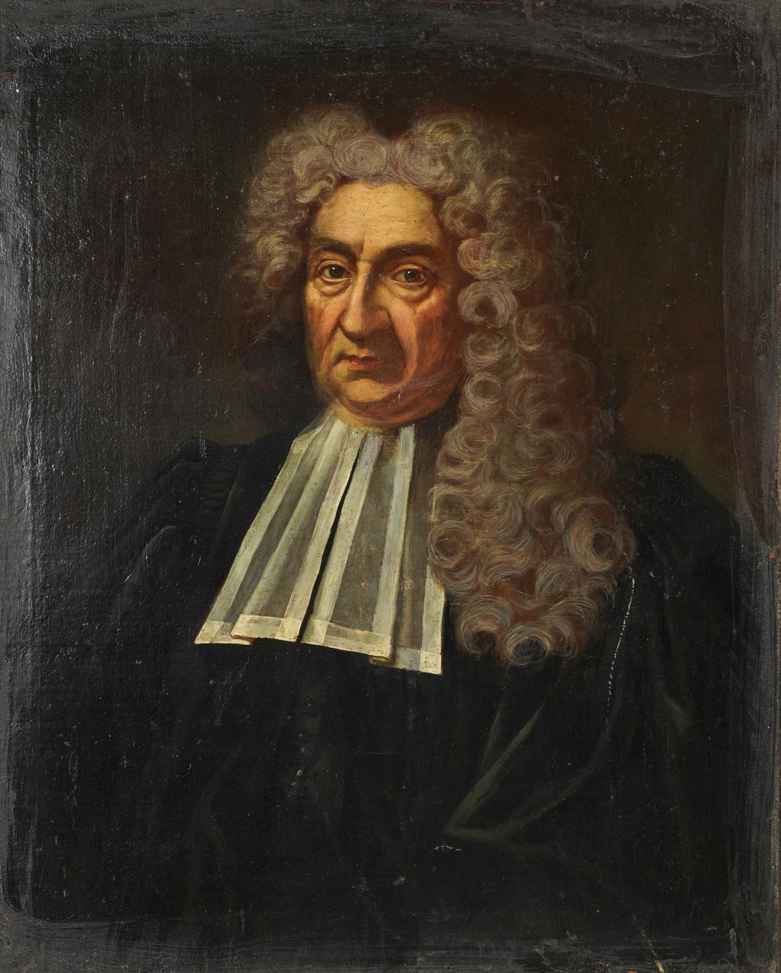 Continental School: Portrait of a Gentleman: oil on canvas, relined; signed, dated 1726 and inscribed to verso of canvas; Provenance: Property from The Estate of Charles Hackett of Charles and Charles, San Jose, CA 31 1/2 x 25 1/2 in. (80 x 64.8