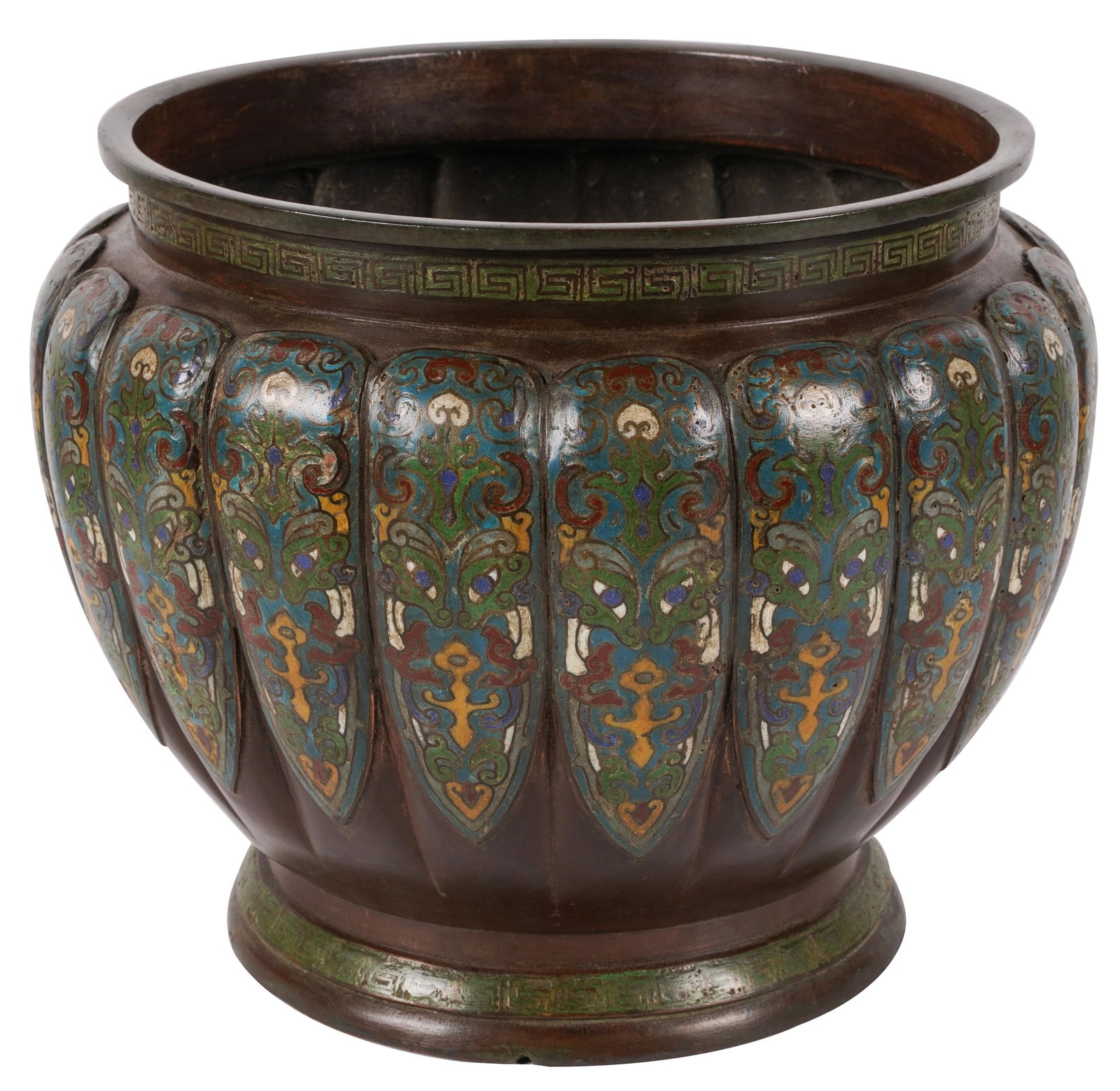 Chinese Champleve Enamel Jardiniere (1 of 7)
