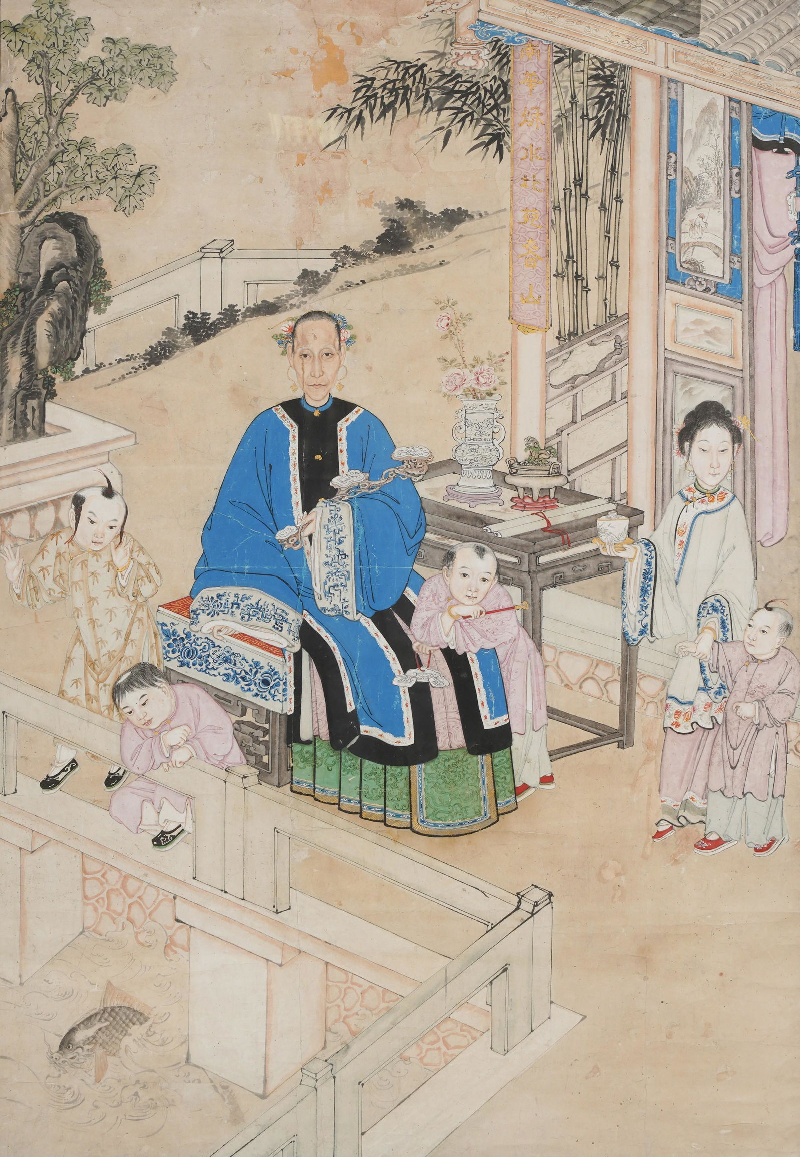 Large Chinese Painting of An Elder (1 of 9)