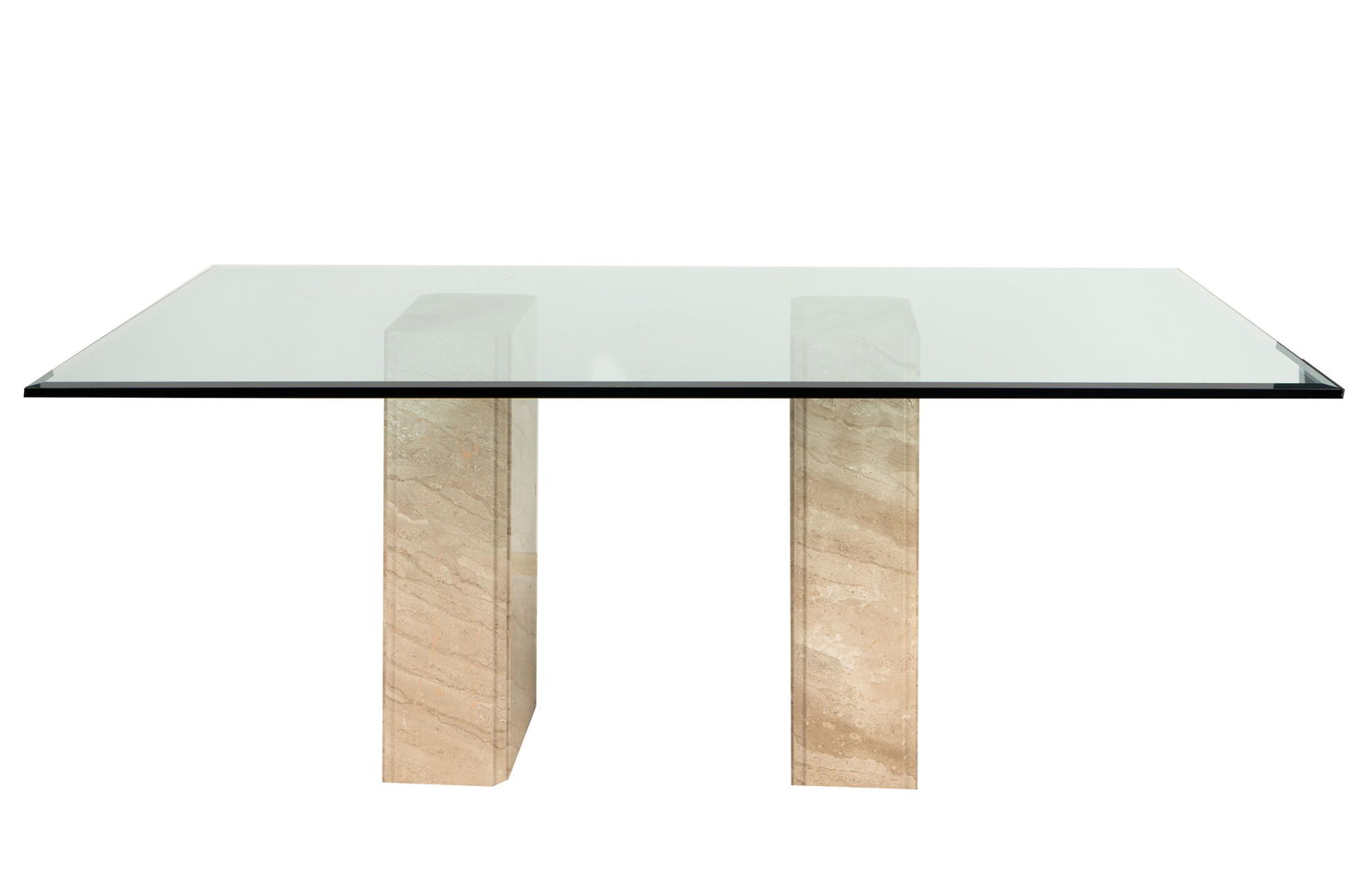 Travertine and Glass Dining Table (1 of 20)