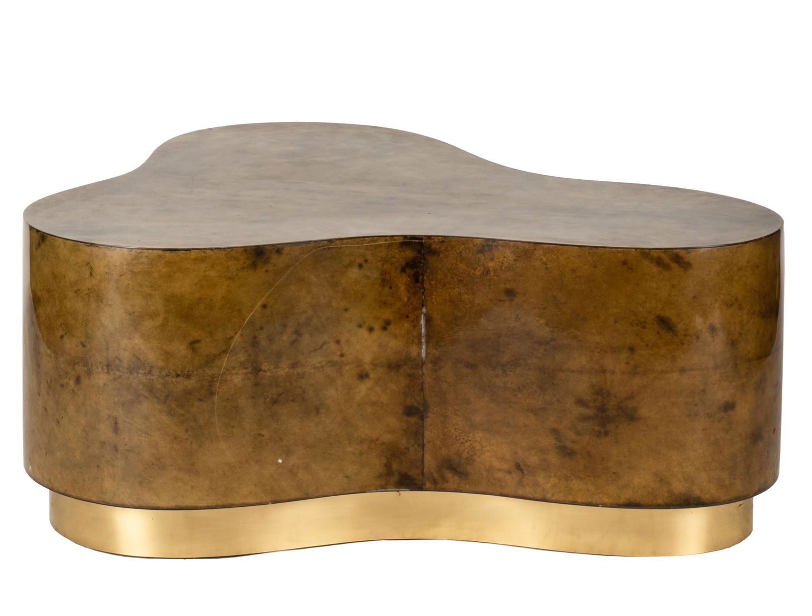 "Fagiolo" Goatskin Parchment Veneer and Brass Coffee Table (1 of 10)