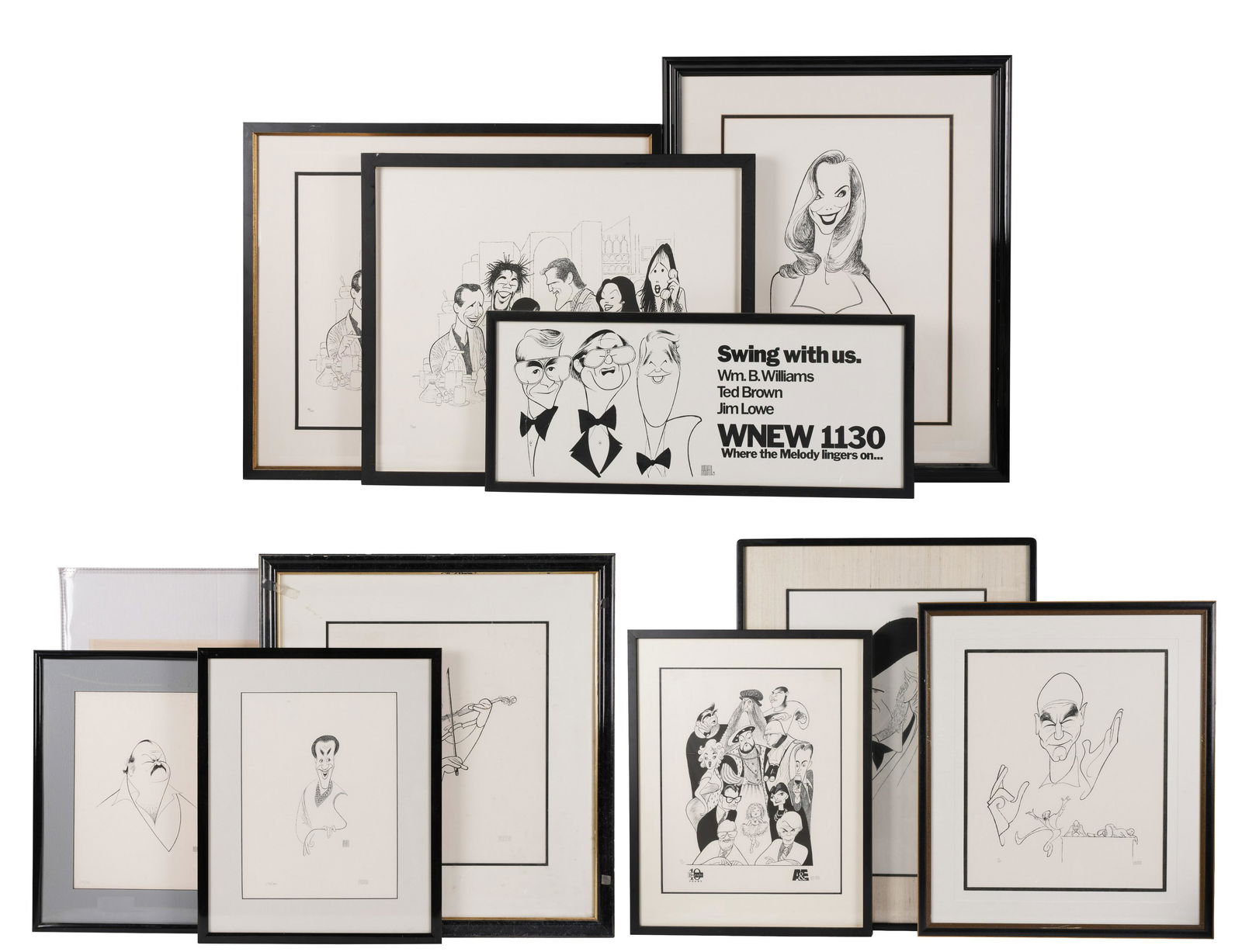 Al Hirschfeld (American 1903 - 2003): Eleven Works (Caricatures) (1 of 14)