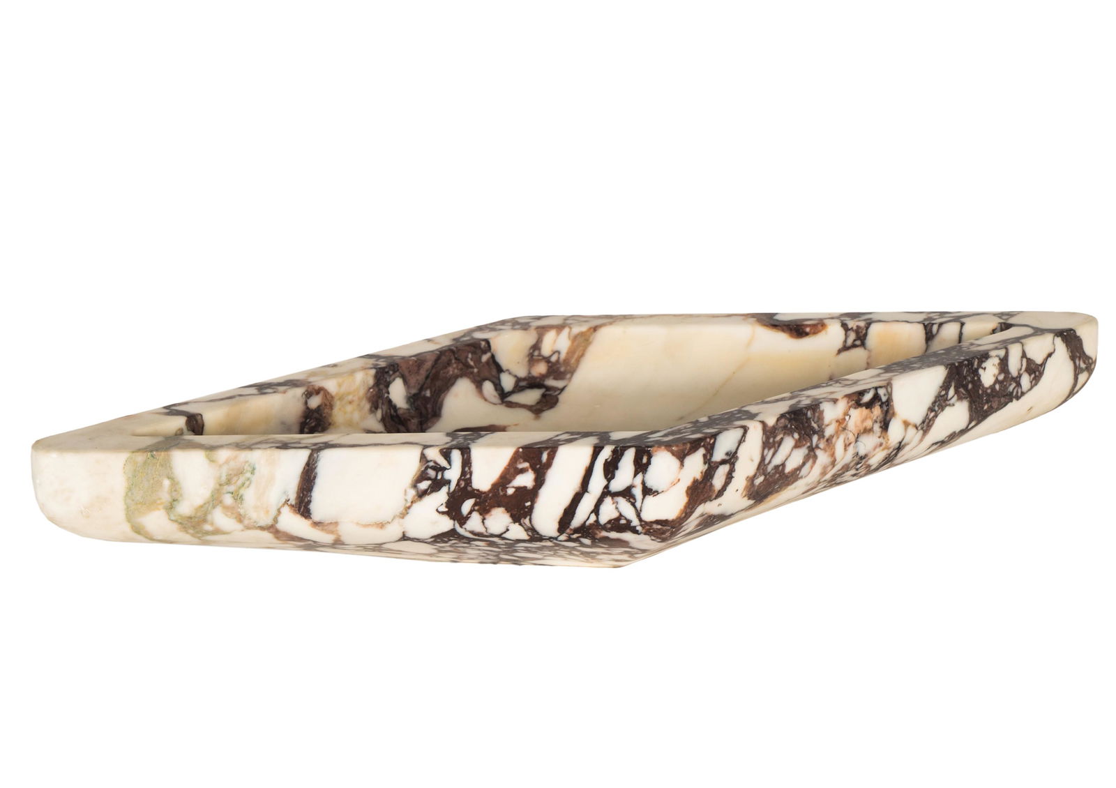 Carved Breccia Marble Center Bowl (1 of 10)