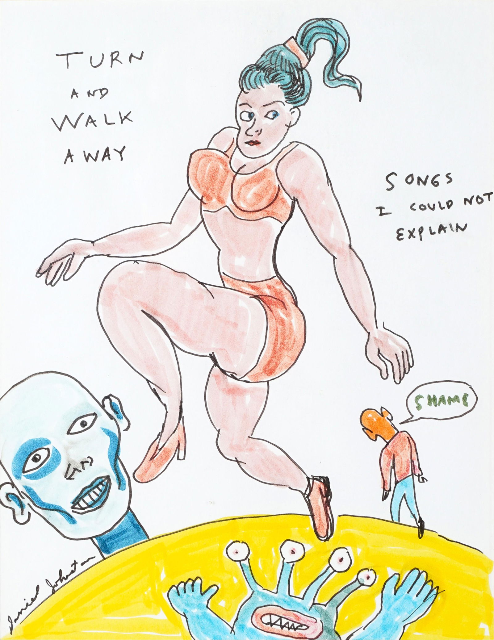 Daniel Johnston (American, 1961-2019): Turn and Walk Away (1 of 9)