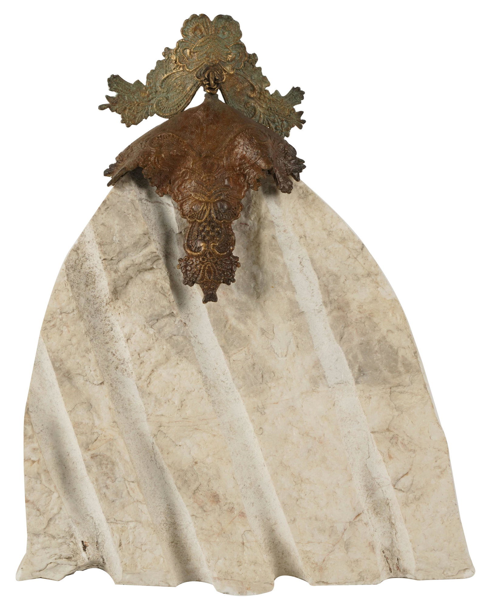 Connie Stevens- Unknown Artist: Sculpture: carved stone and patinated metal; unsigned 21 1/2 x 18 1/2 x 5 in. (54.6 x 47 x 12.7 cm.)