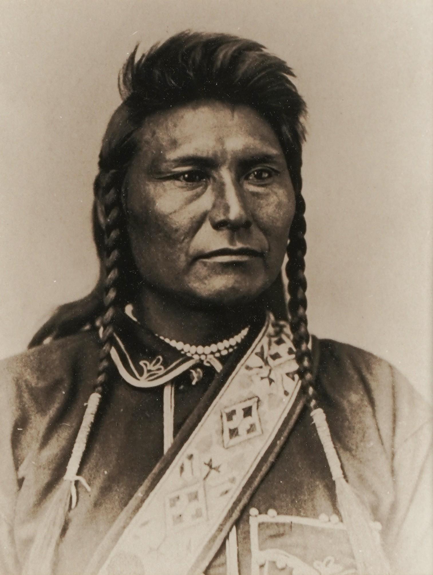 Connie Stevens- Portrait of a Native American: photograph, matted, framed and glazed; unsigned sight: 9 1/4 x 7 in. (23.5 x 17.8 cm.), Frame: 16 1/2 x 13 1/2 in. (41.9 x 34.3 cm.)