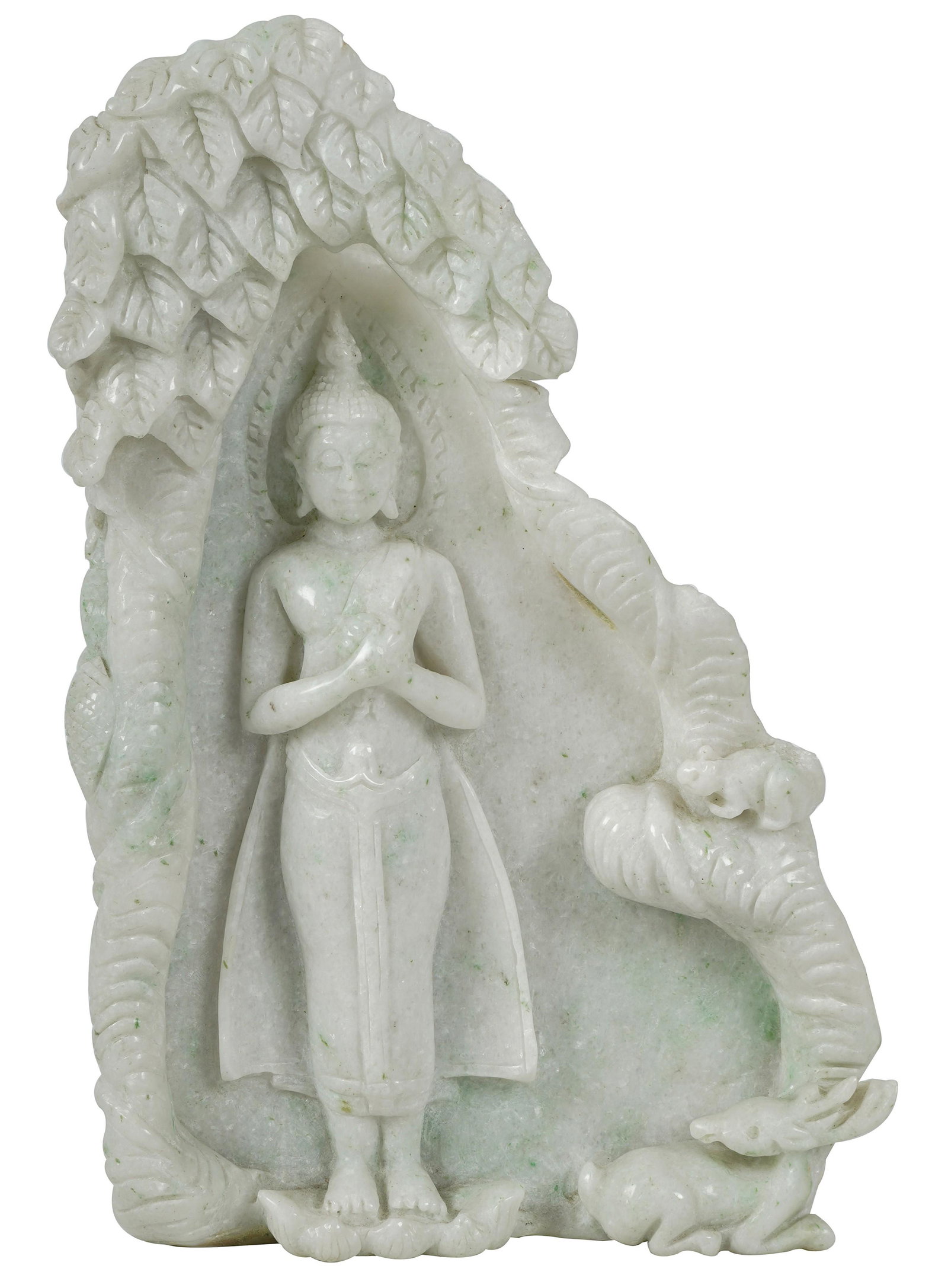 Connie Stevens- Chinese Figural Stone Carving: unsigned 10 3/4 x 7 x 2 1/2 in. (27.3 x 17.8 x 6.4 cm.)