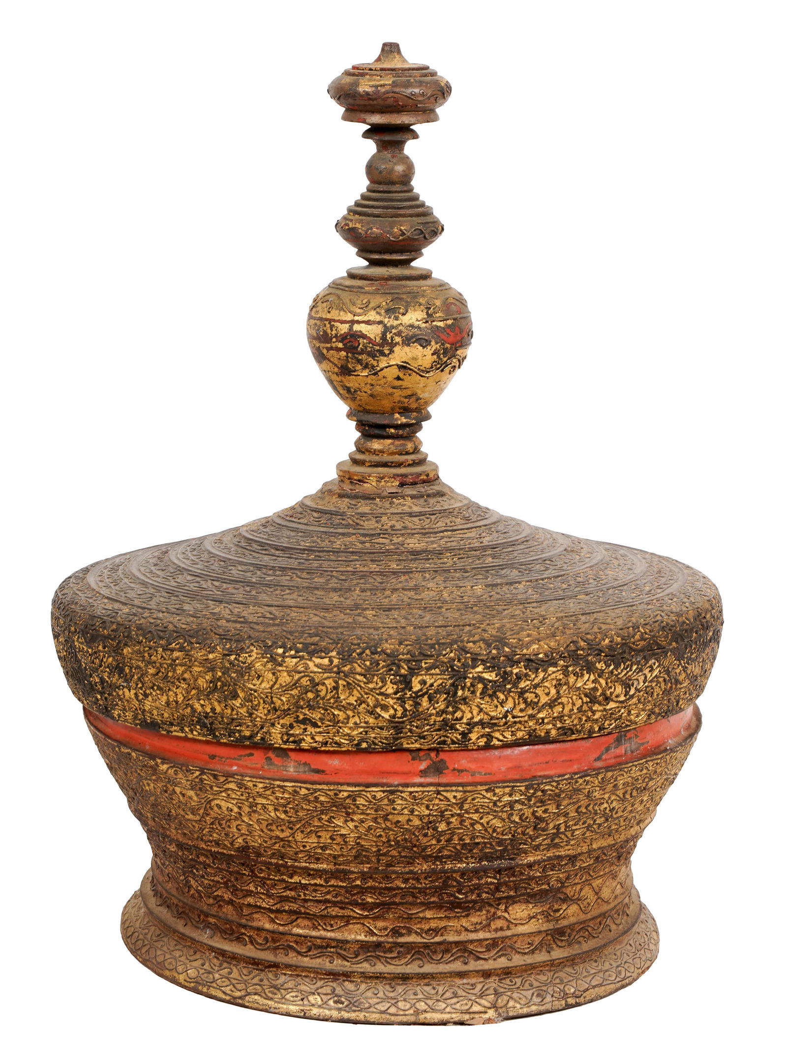 Connie Stevens- Southeast Asian Lacquered Box: in two parts 24 1/2 x 18 1/2 in. dia. (62.2 x 47 cm.)