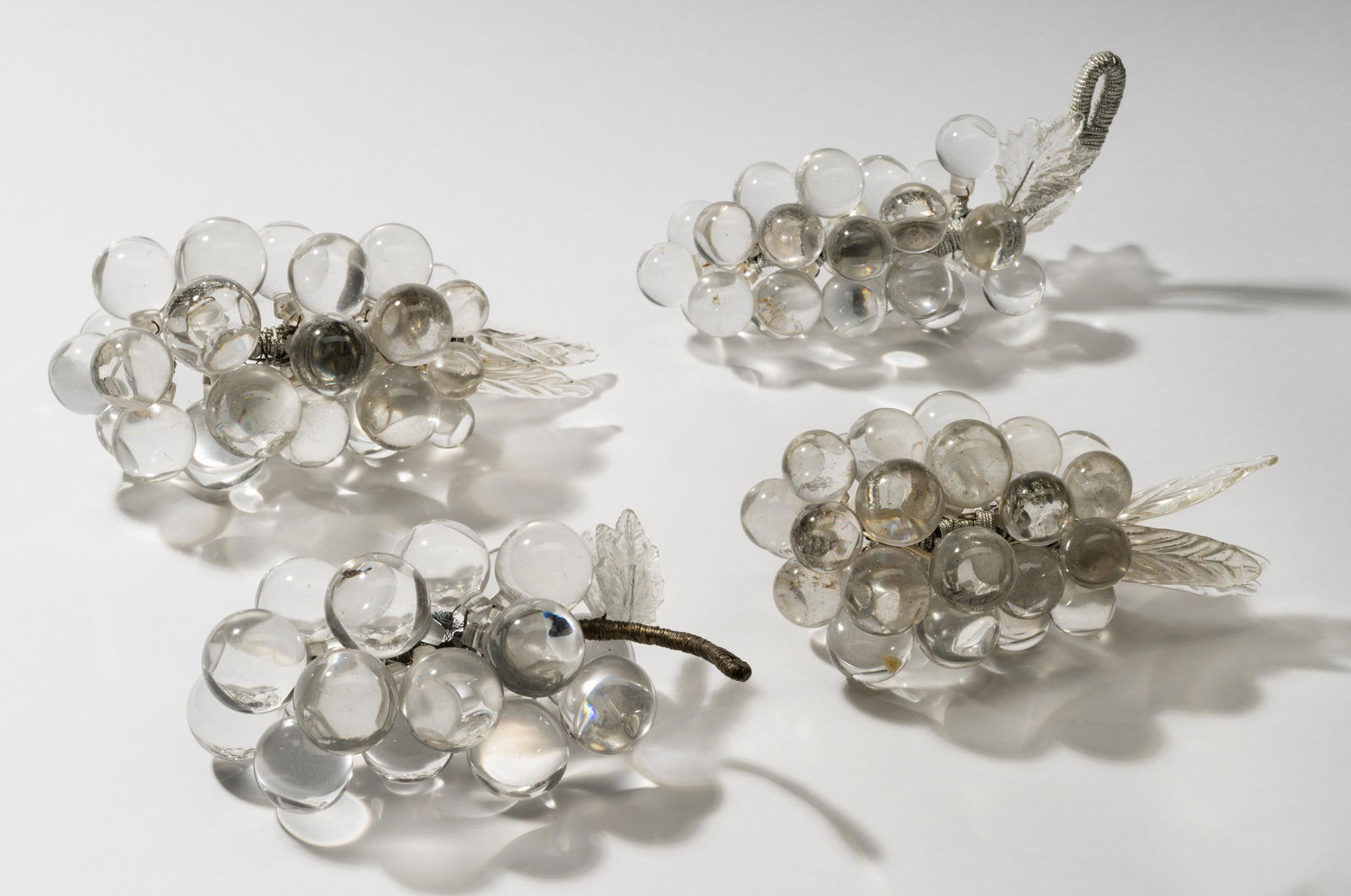 Four Italian Murano Clear Glass Grape Bunches (1 of 9)