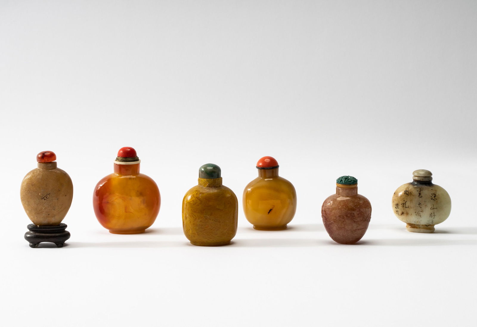 Collection of Six Stone Snuff Bottles (1 of 15)