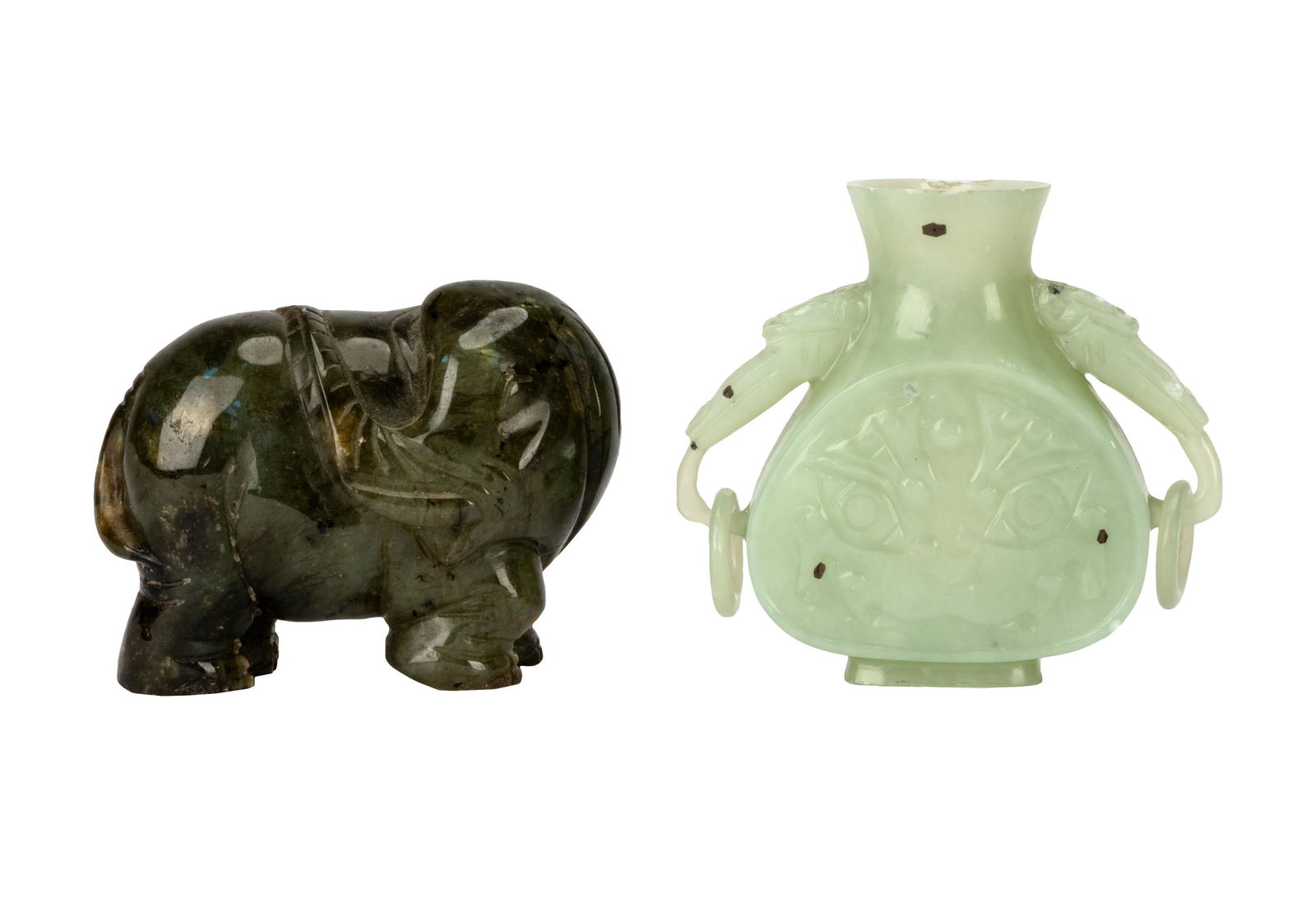 Two Chinese Green Jade Snuff Bottles (1 of 12)