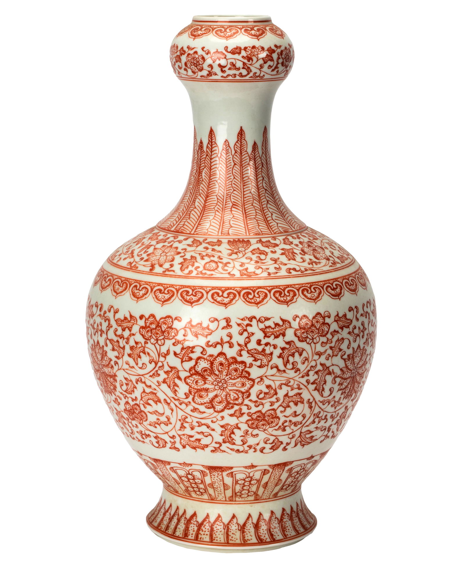 Chinese Copper Red and White Glazed Porcelain Vase (1 of 12)