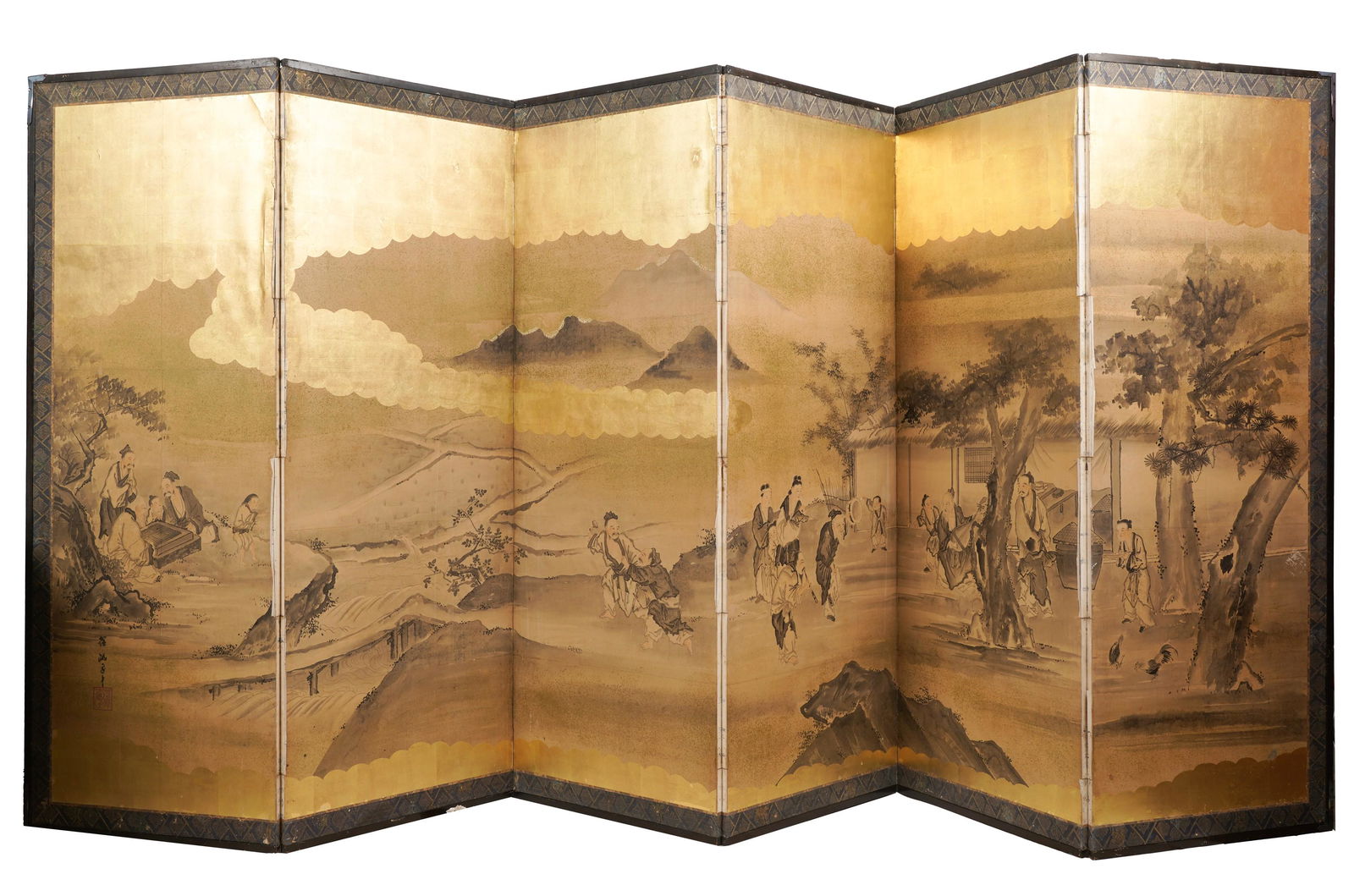 Antique Japanese Six-Panel Screen (1 of 10)