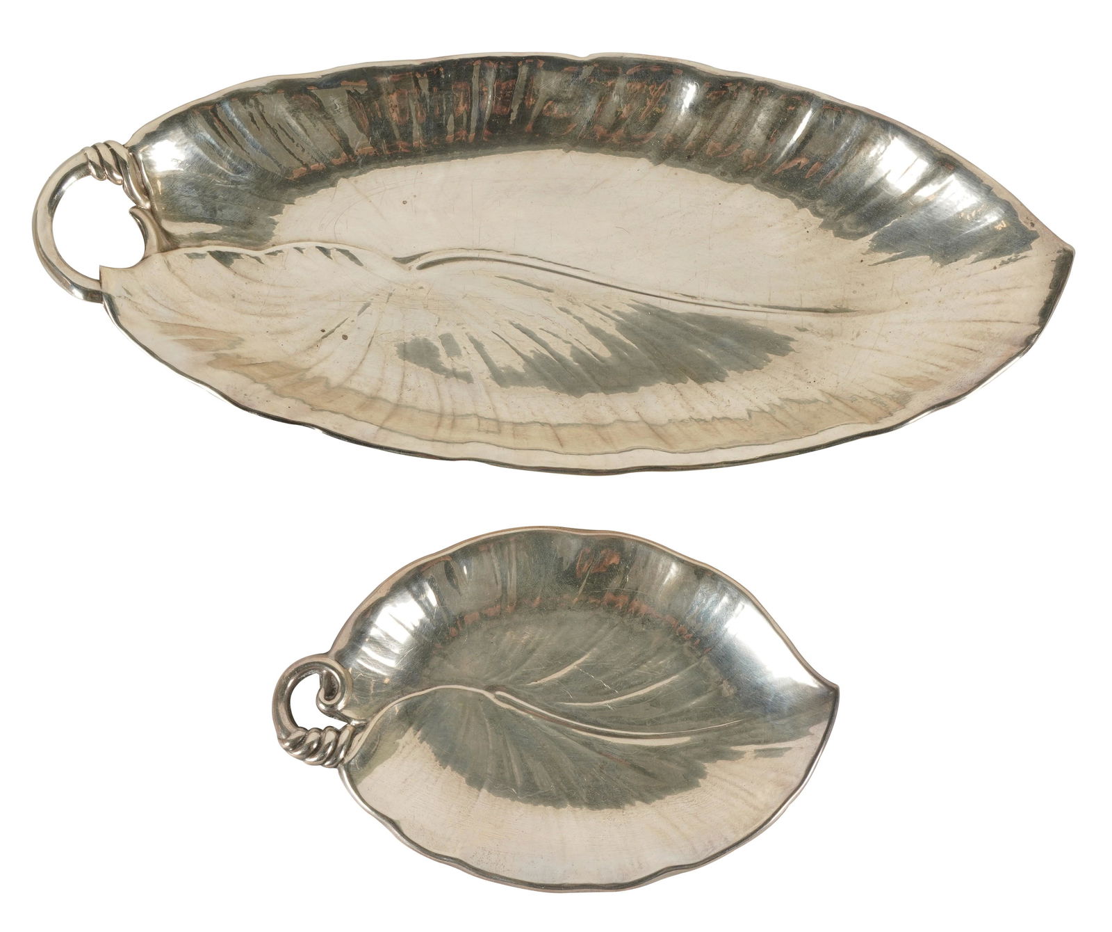 Two American Sterling Leaf-Shaped Trays (1 of 9)