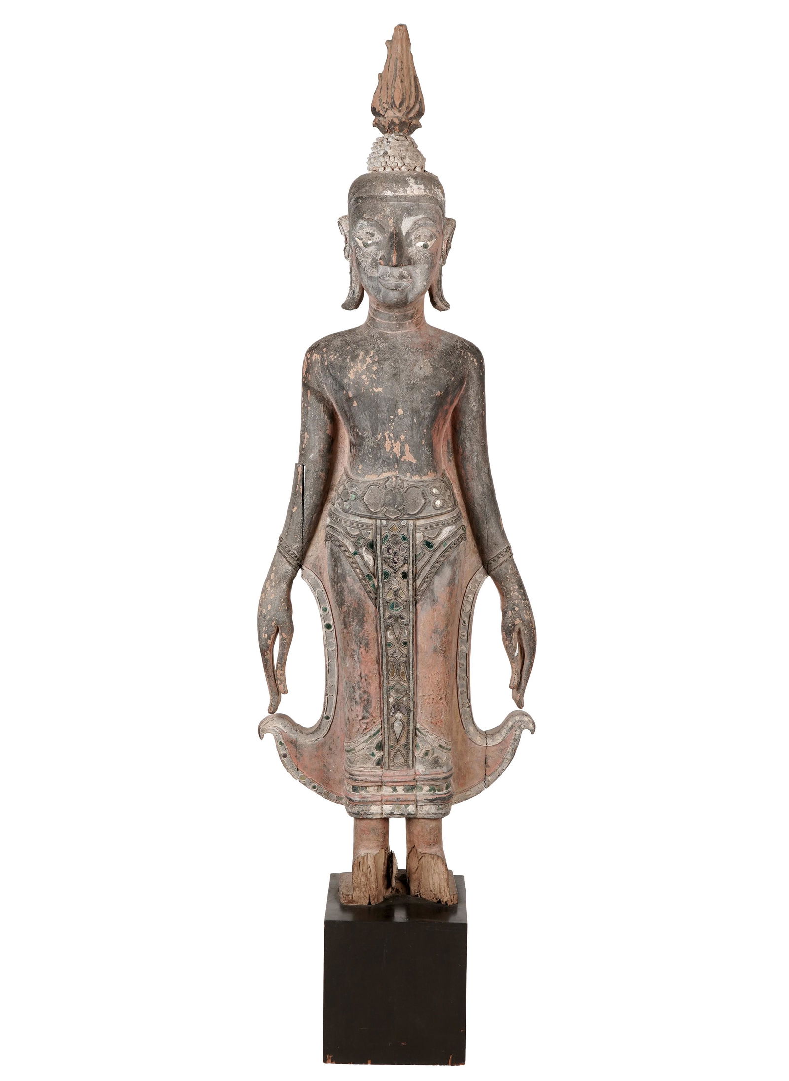 Southeast Asian Carved Wood Buddha Figure (1 of 13)