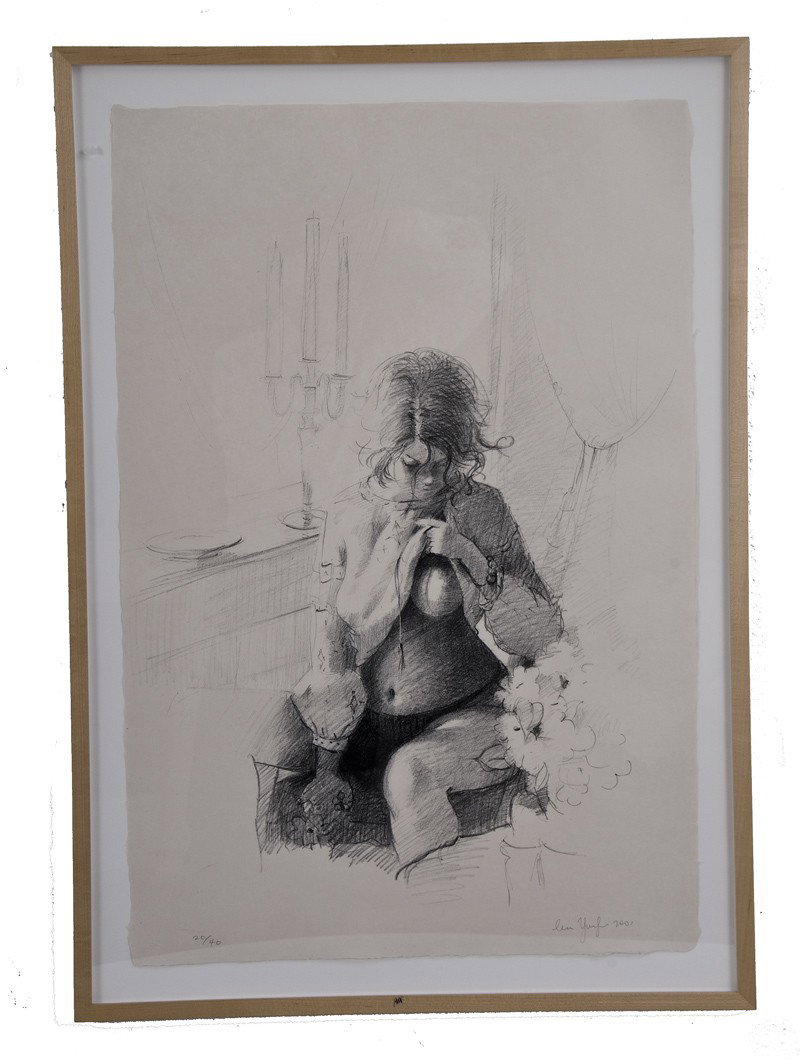 LISA YUSKAVAGE: "UKRANIAN SHIRT": circa 2001 lithograph on paper signed, dated, and numbered 20/40 in pencil 29 1/2 x 20 inches