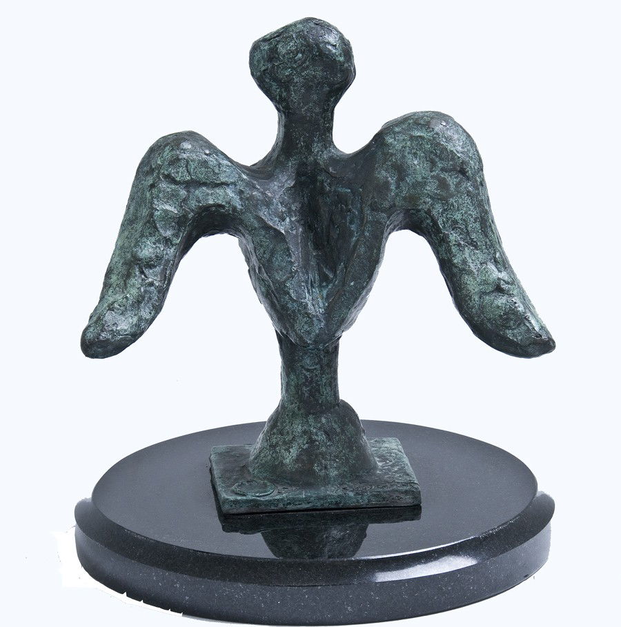 JACQUES LIPCHITZ: "FORM SCENE IN A CLOUD": circa 1929 cast bronze sculpture with verdigris patina signed and with the artist's thumb print on the plinth Marlborough Gallery, New York; July 1, 1981 The Estate of David Wolper 10 x 9 inches