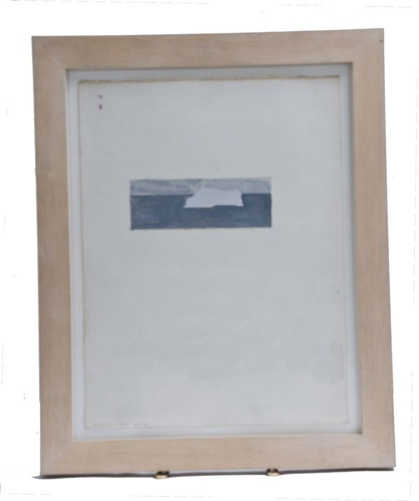 ROBERT MOSKOWITZ: "ICEBERG (STUDY)": circa 1984 oil on paper signed, initialed, and dated in pencil lower left with label verso from Blum Hellman Gallery, New York 12 x 9 inches