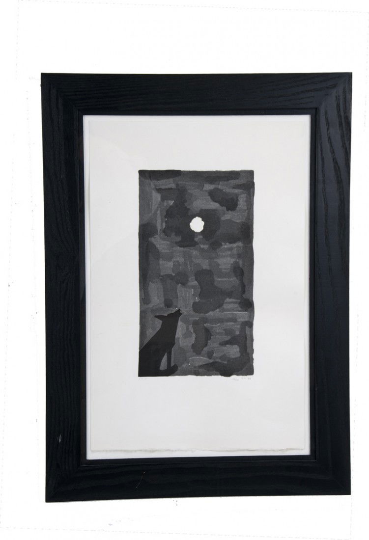 ROBERT MOSKOWITZ: "MOON DOG": circa 1988 lithograph initialed, dated, and numbered 52/75 in pencil lower right 19 x 12 1/2 inches