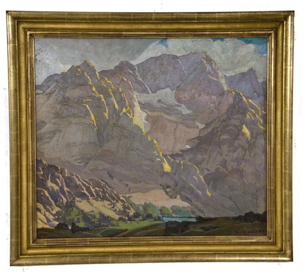 RALPH HOLMES: "SIERRA LANDSCAPE": oil on canvas signed lower right 28 x 32 inches