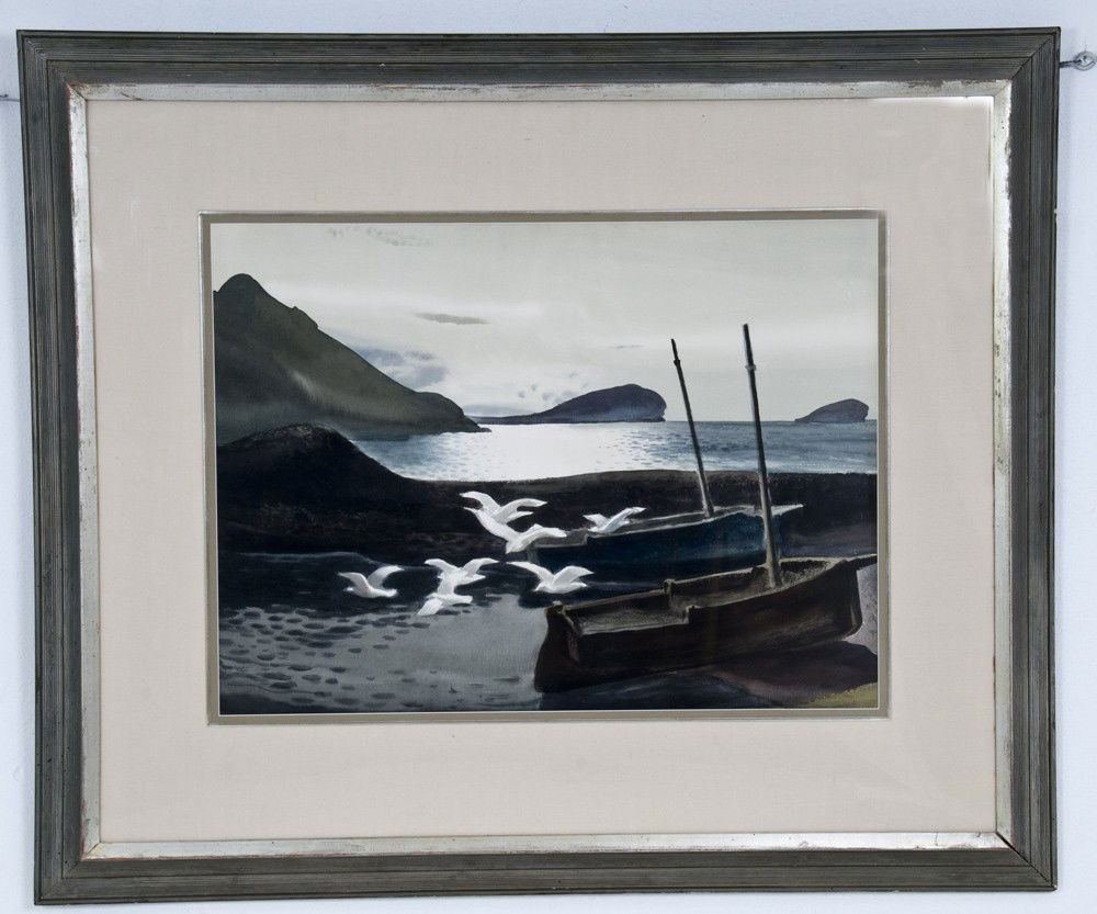 MILLARD SHEETS: "GUALALA ROCKS": watercolor signed lower right 22 x 30 inches