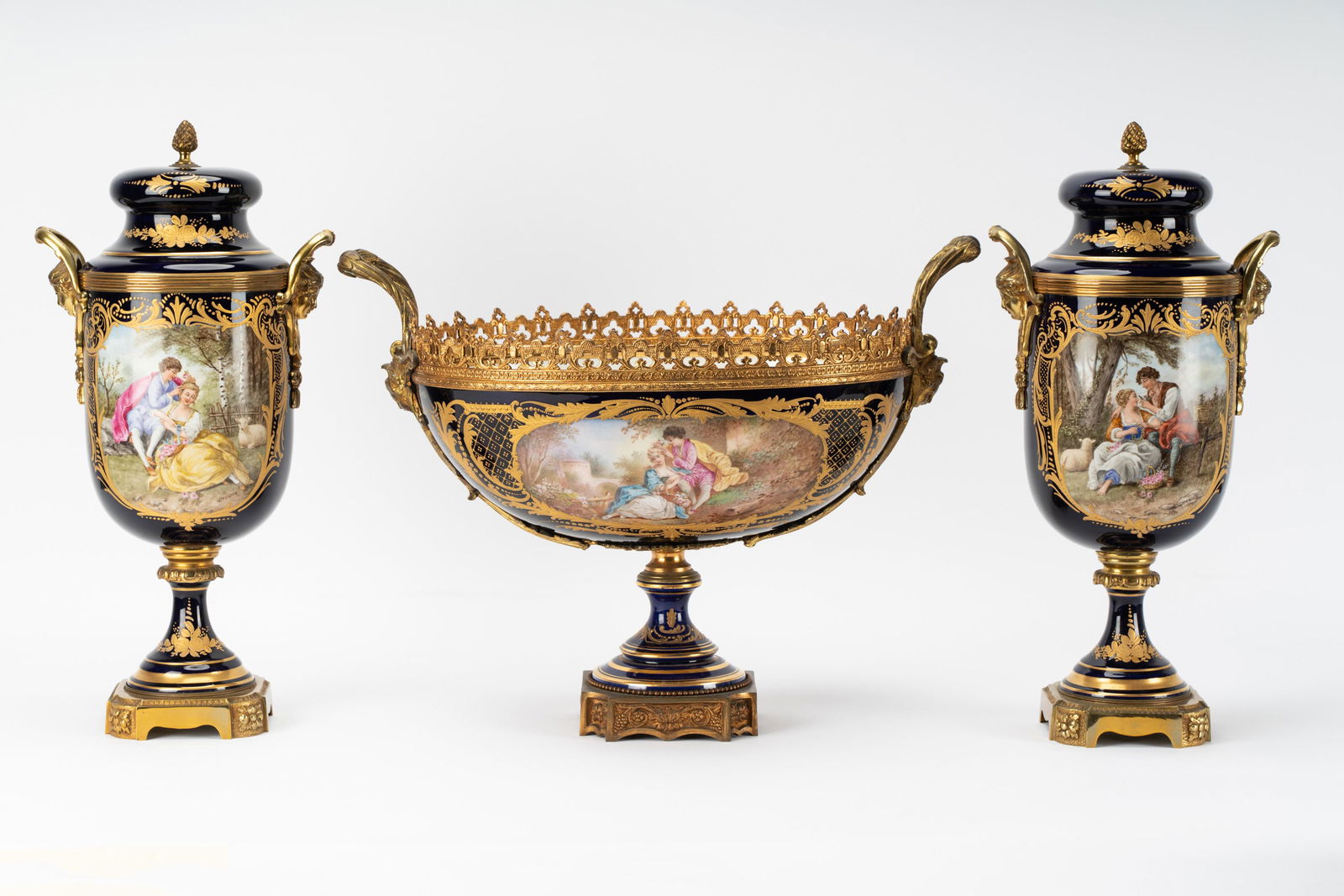 Sevres Porcelain Three-Piece Garniture (1 of 15)