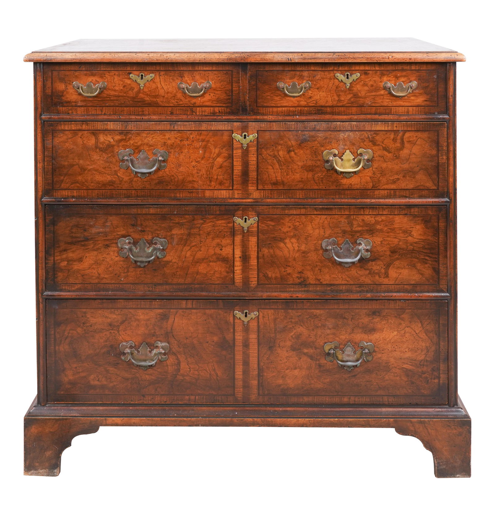 Georgian-Style Burl Walnut Chest of Drawers (1 of 11)