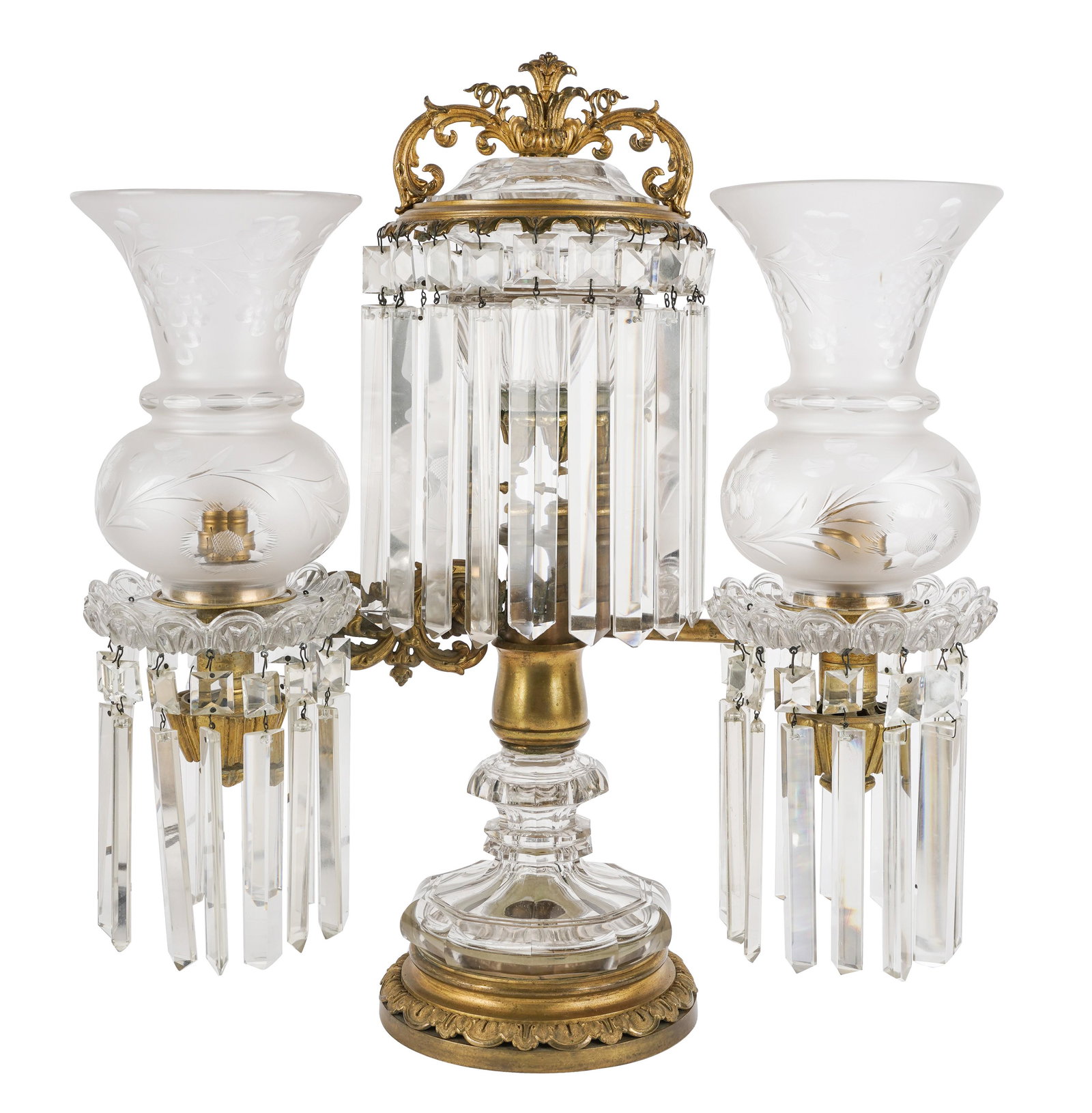 Gilt Bronze and Crystal Astral Lamp (1 of 11)