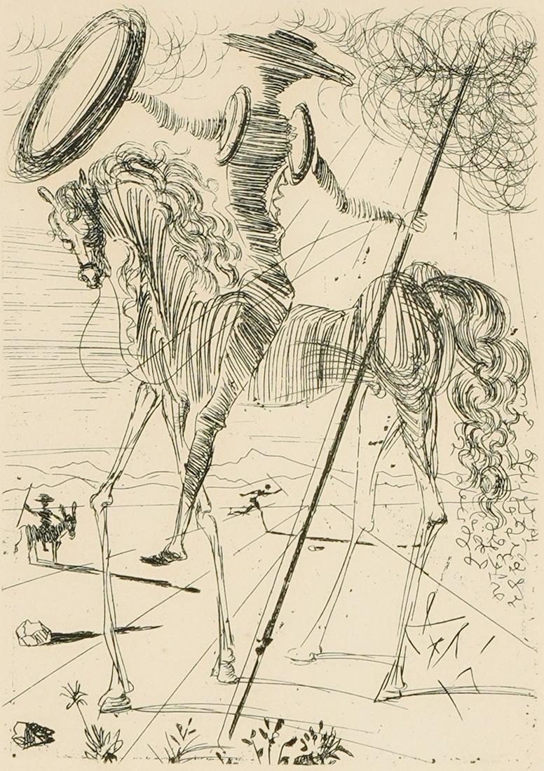 Salvador Dali (Spanish 1904-1989): Don Quixote (1 of 9)