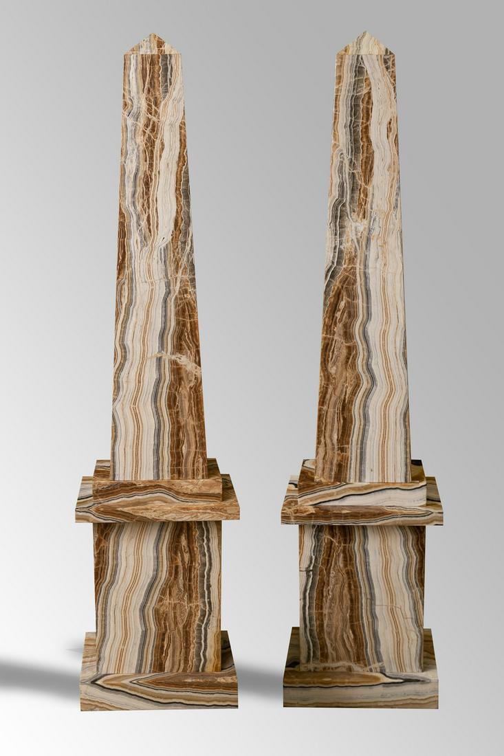 Karl Springer: Pair of Large Onyx Obelisks (1 of 20)