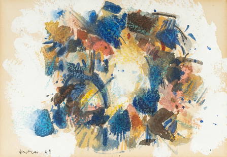 John Harrison Levee (1924-2017): Abstract: watercolor and gouache on paper 1958; signed and dated lower left Sight: 5 1/2 x 8 in. (14 x 20.3 cm.), Frame: 10 1/2 x 13 in. (26.7 x 33 cm.)Provenance: Property from The Estate of Paul Schrade and M