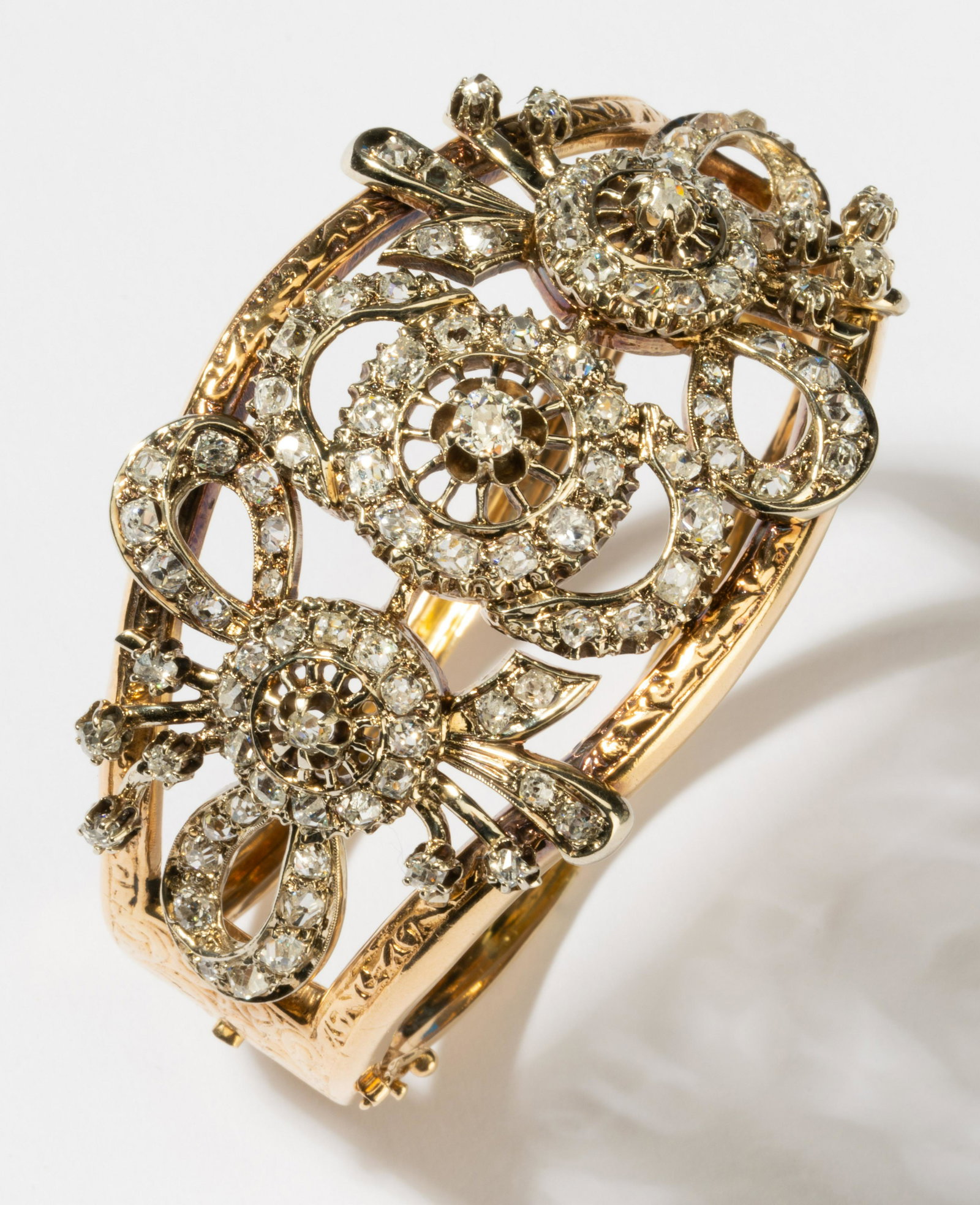 14 Karat Yellow and White Gold and Diamond Victorian-Style Bracelet (1 of 8)