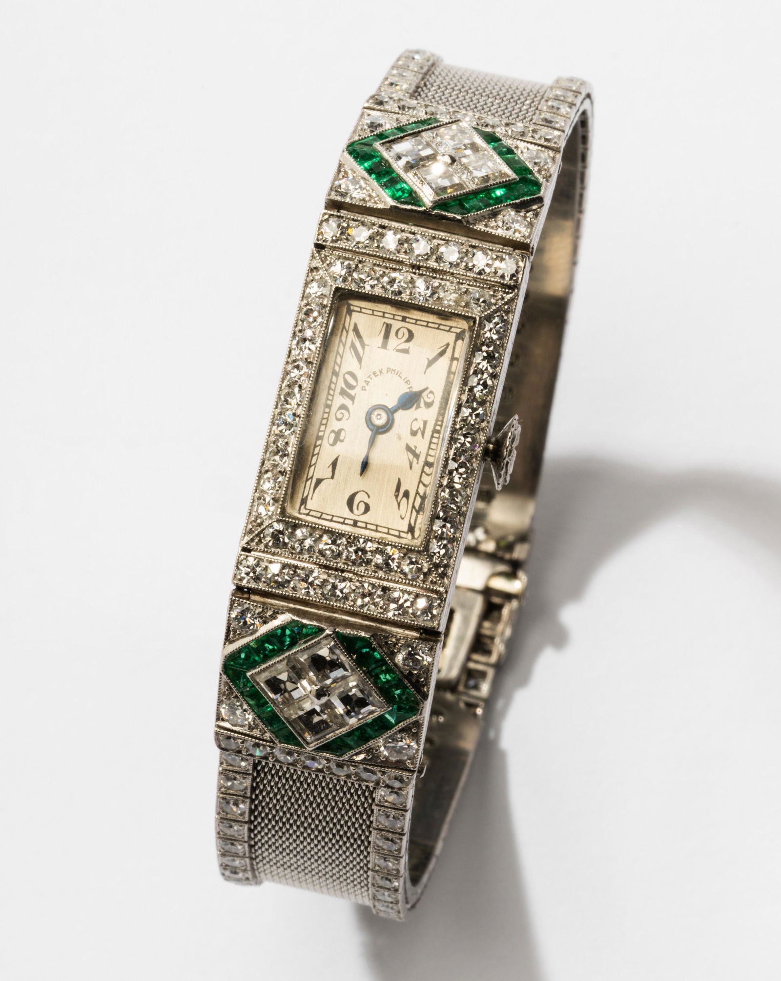 Patek Philippe Platinum Diamond And Emerald watch (1 of 10)